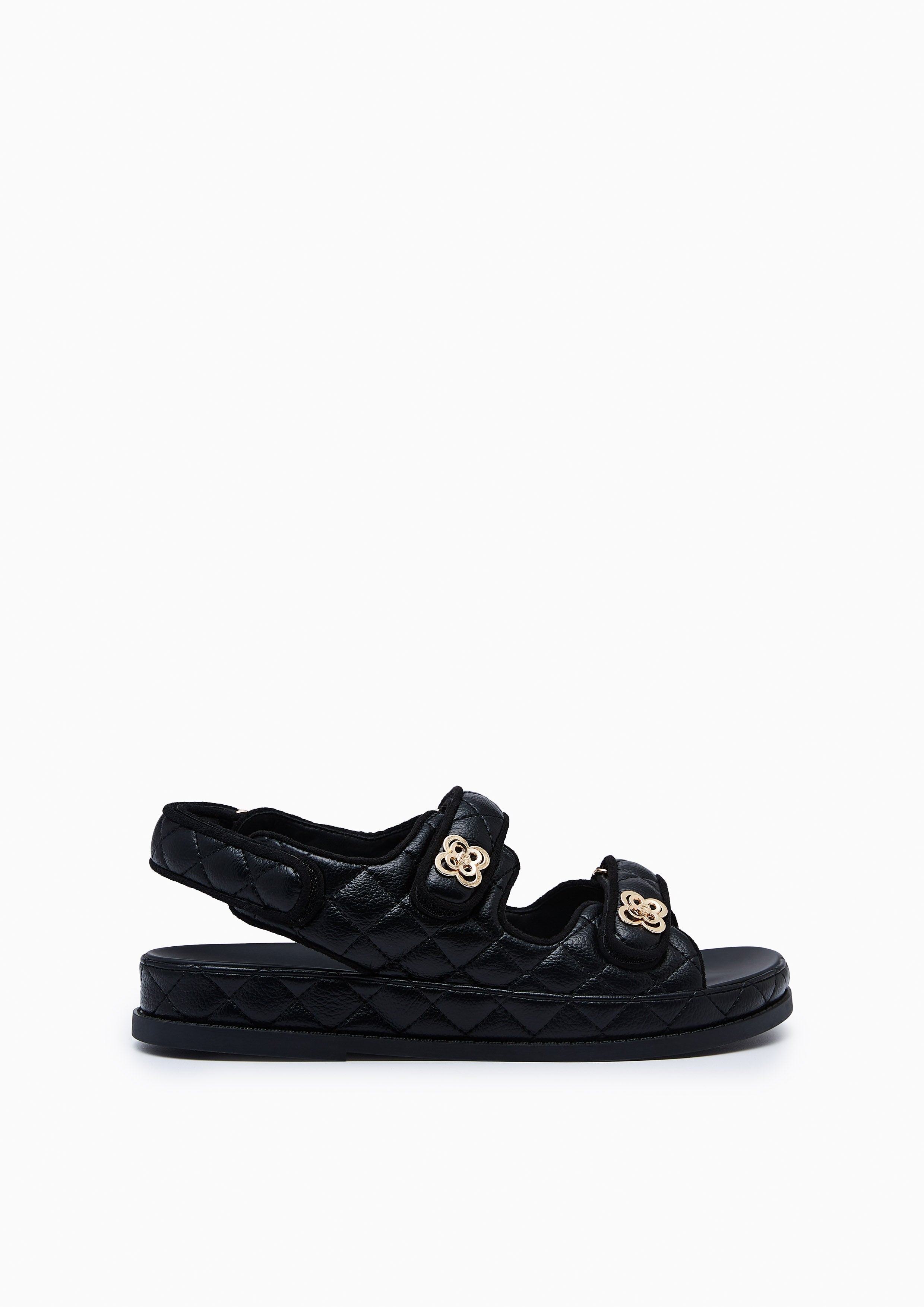 Lexi Binding Flats And Sandals - Black