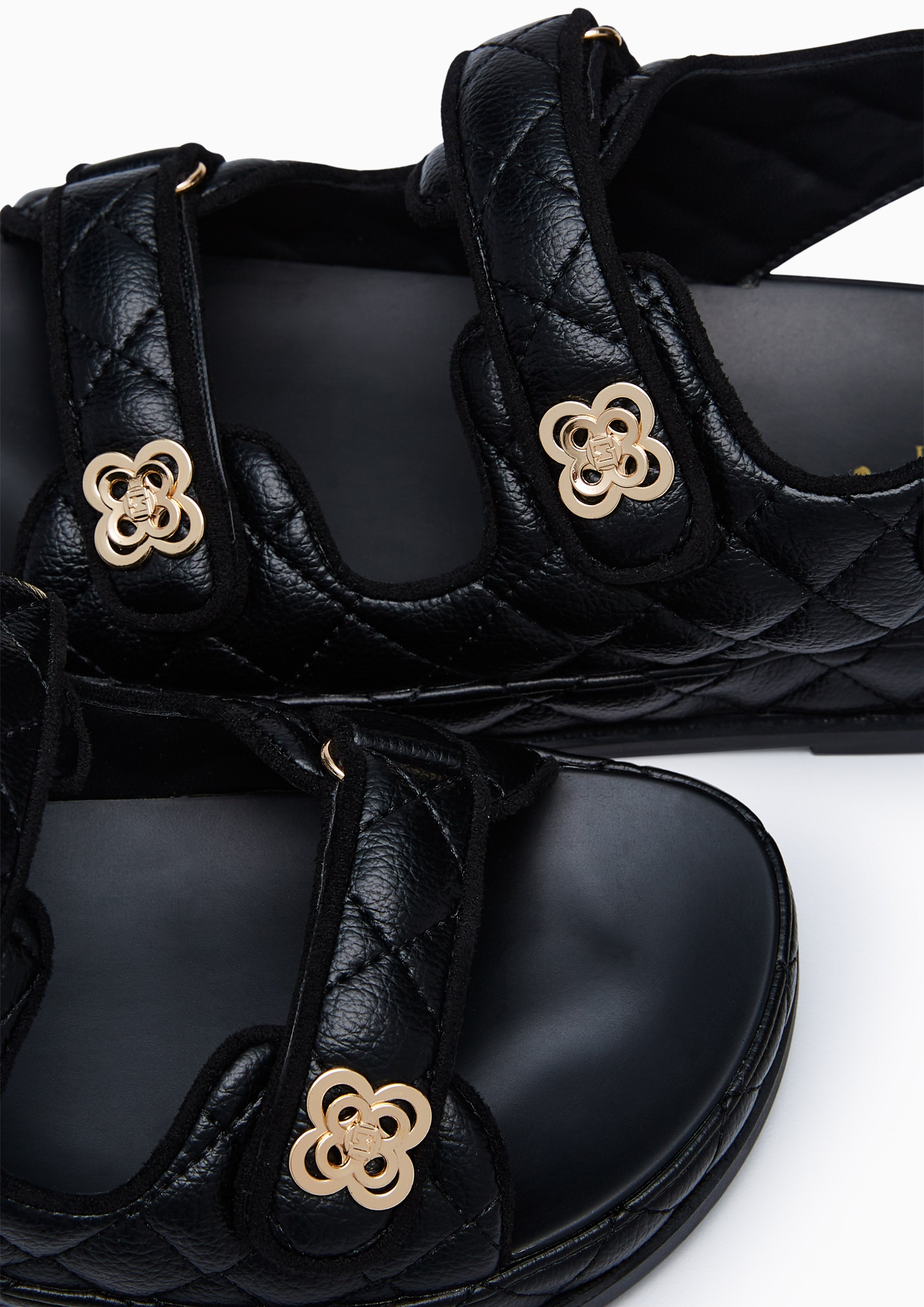 Lexi Binding Flats And Sandals - Black