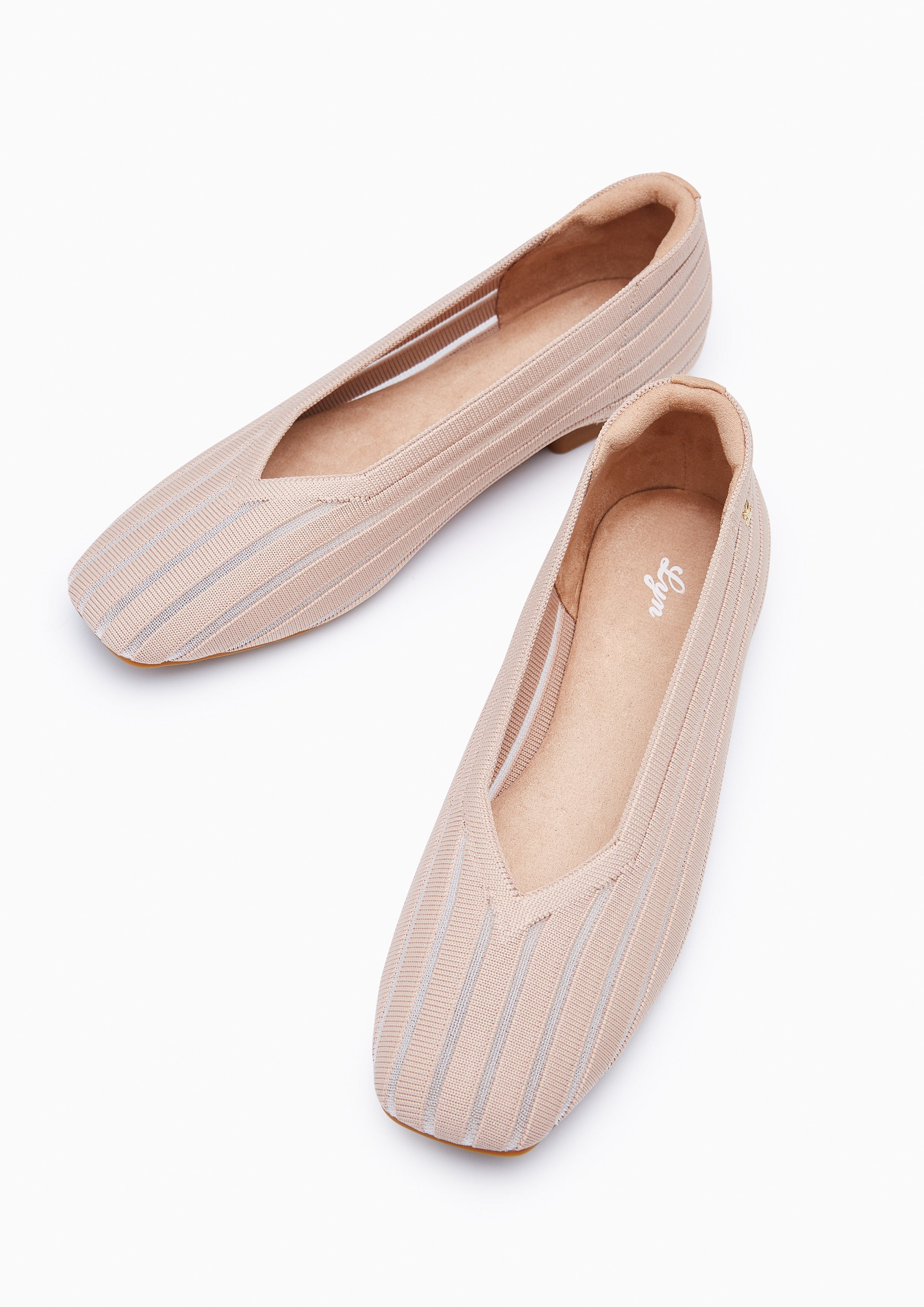 Charm Stripe Flats And Sandals - Nude