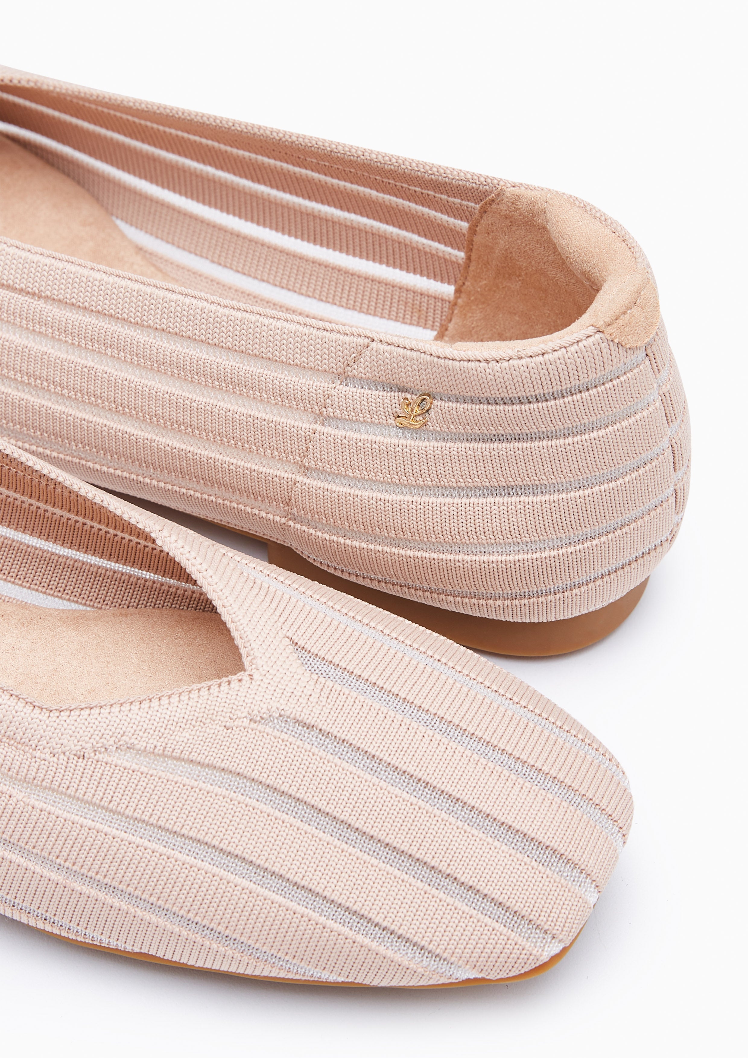 Charm Stripe Flats And Sandals - Nude