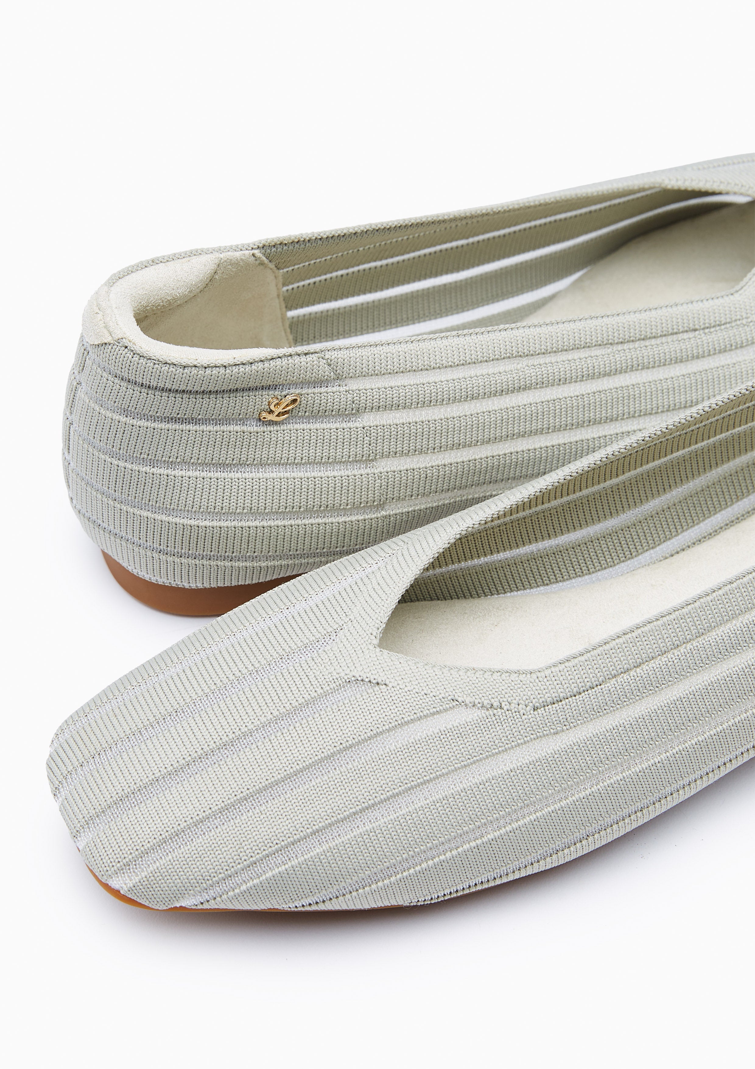 Charm Stripe Flats And Sandals - Light Green