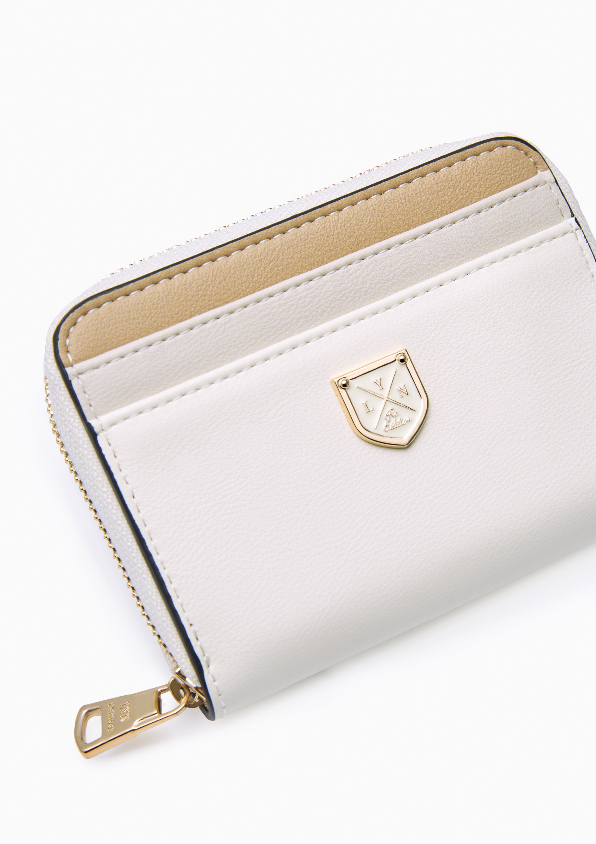 Re-Edit Mustang Zip Short Wallet - Ivory