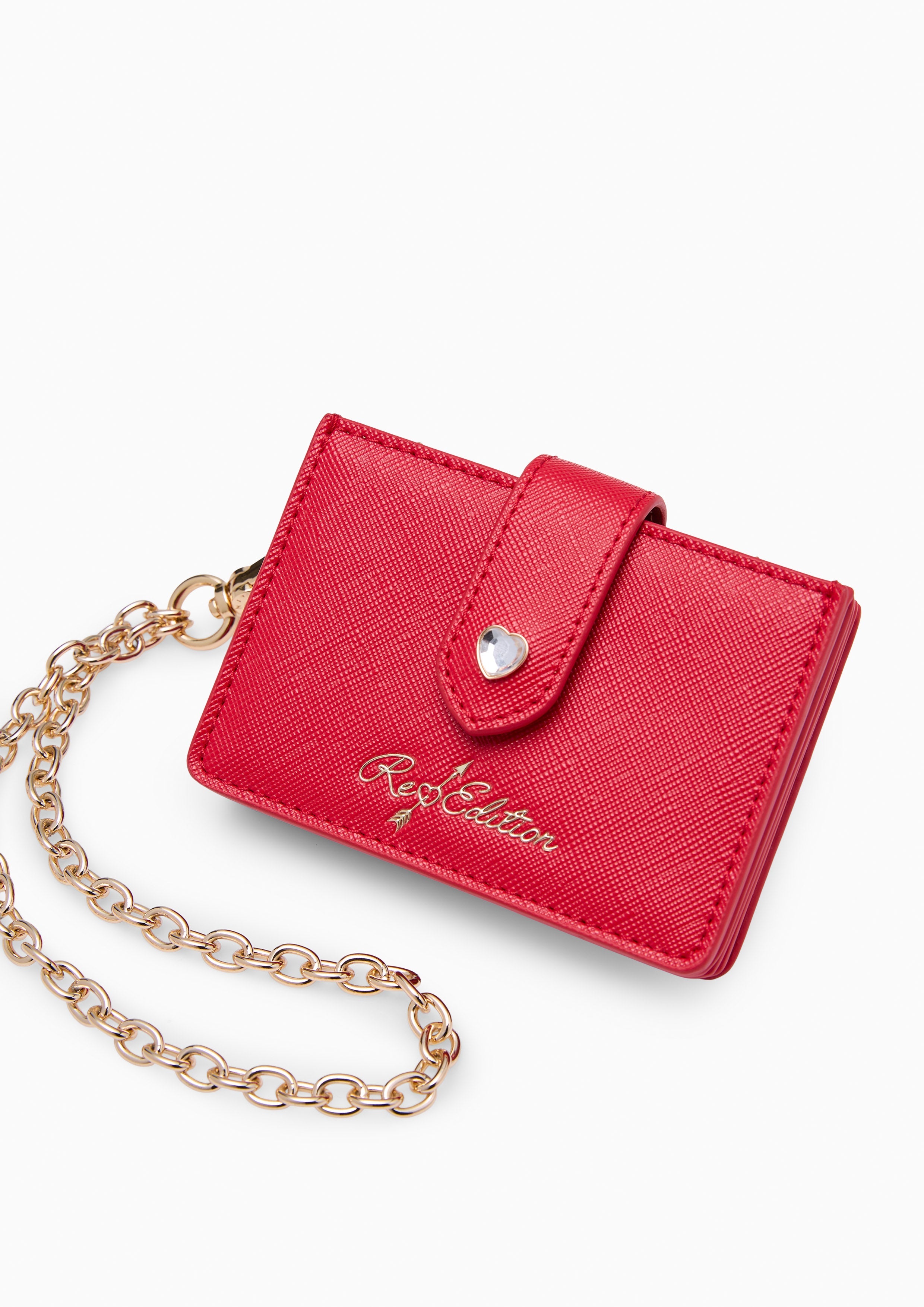 Re Love Card Wallet On Chain - Red