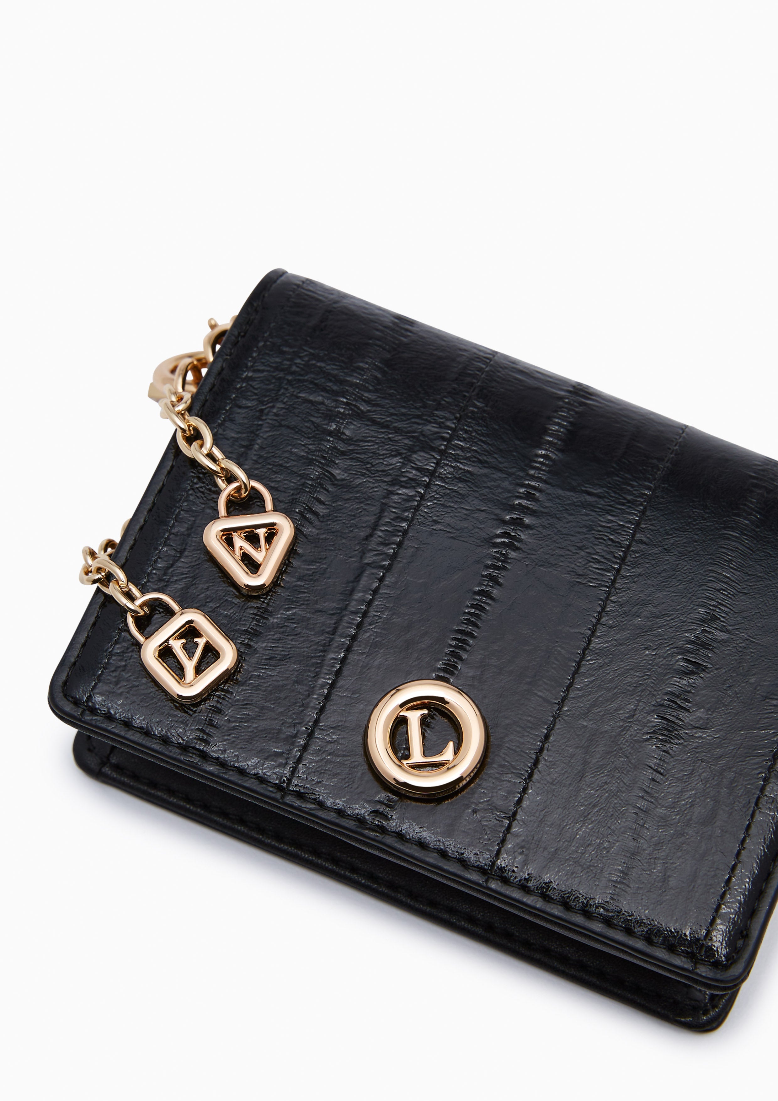 Ringo Short Wallet On Chain - Black