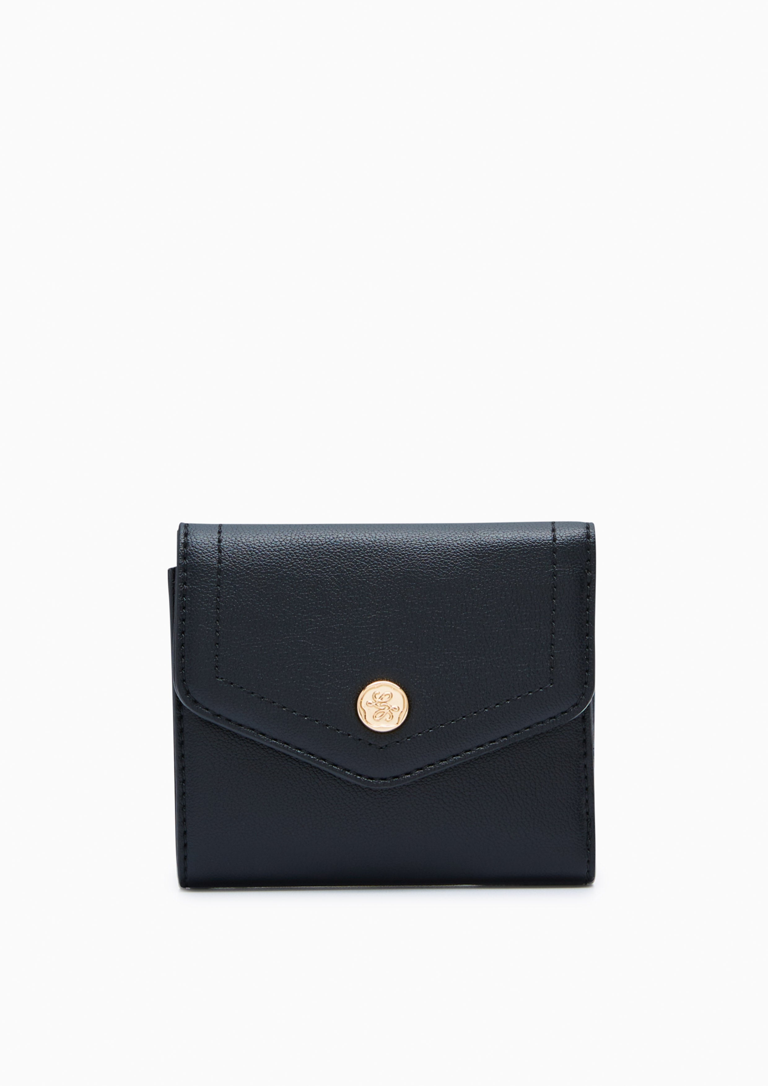 Atelier Short Flap Wallet - Black