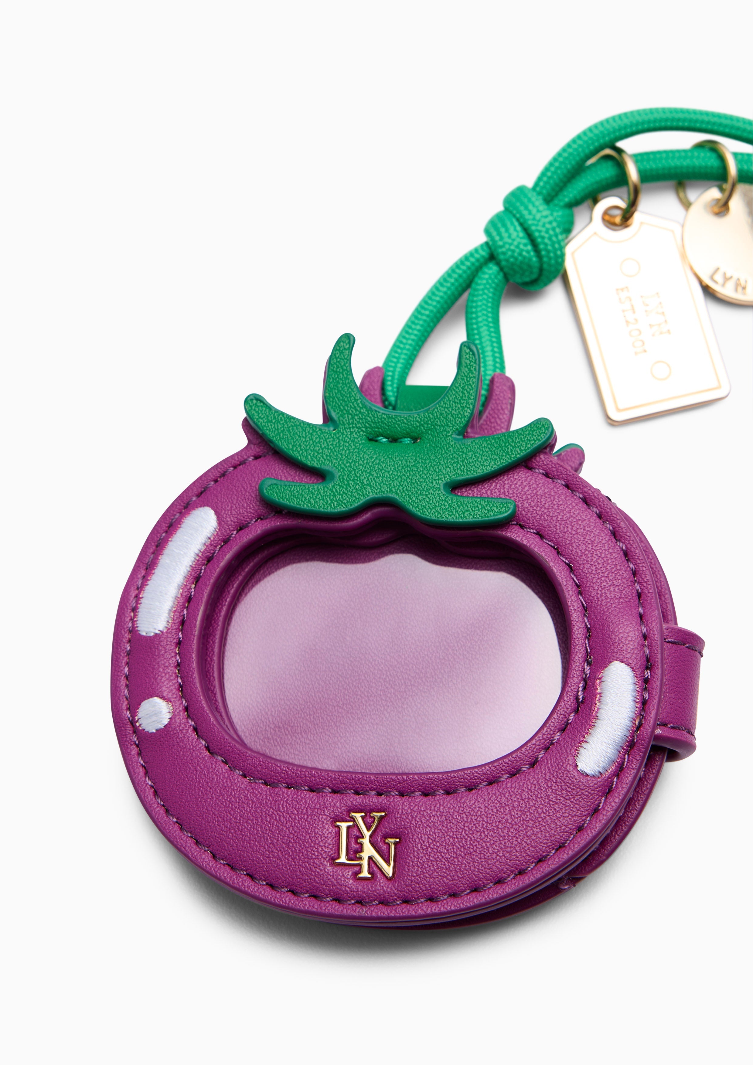 Eggplant Photo Charm Keychain - Purple