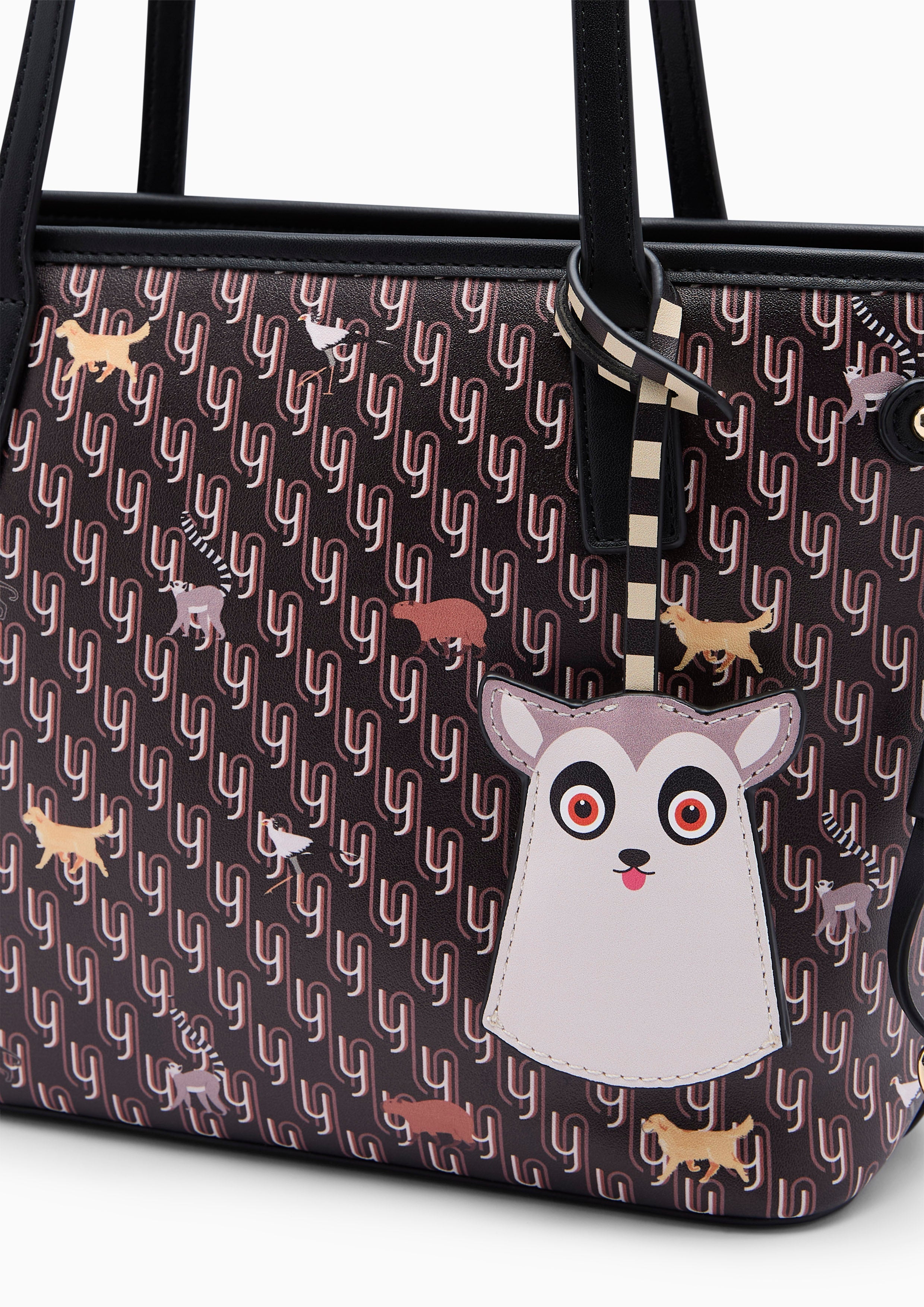 Amitie Infinite L Tote Bag - Printed Black