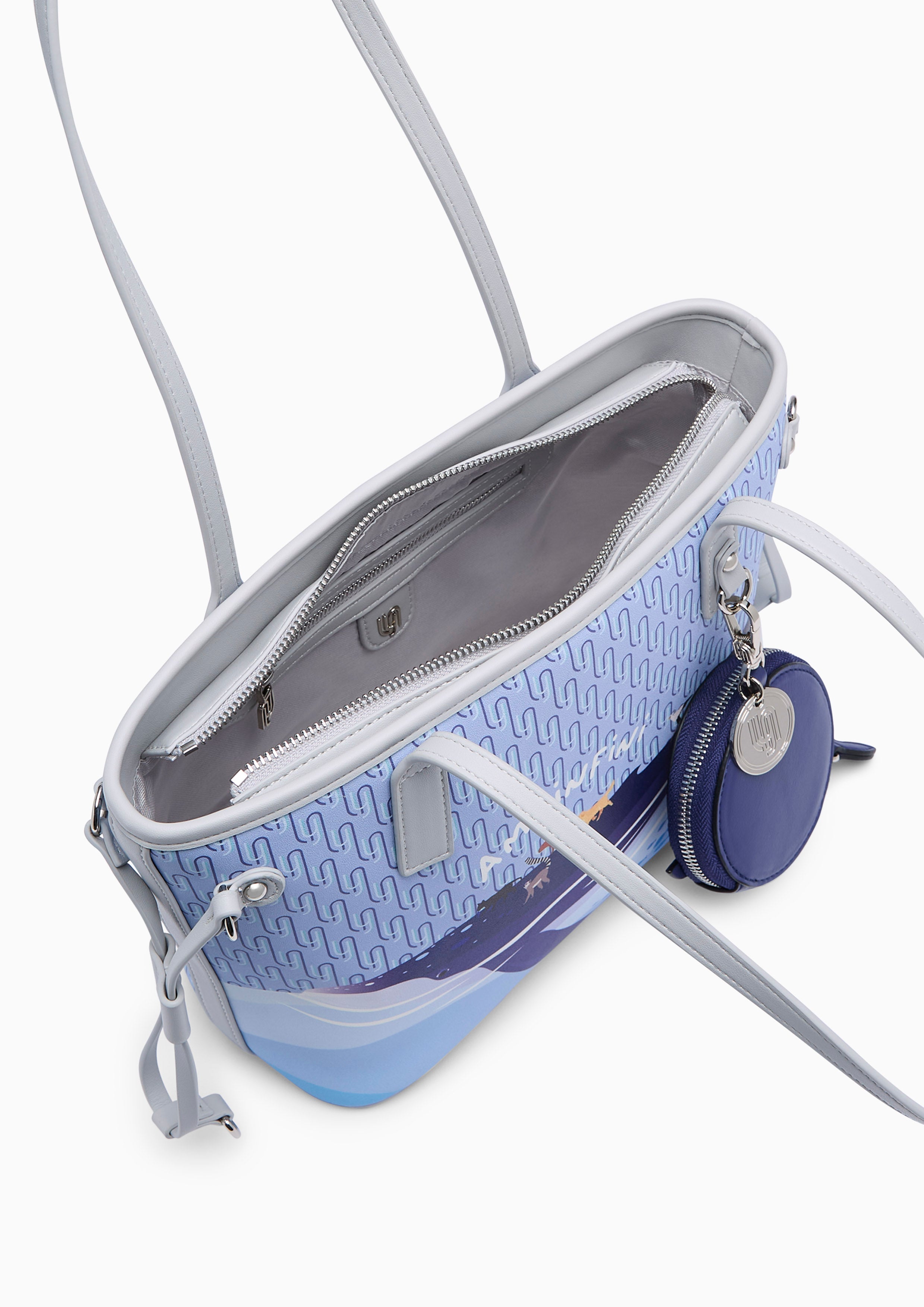 Amitie Infinite L Tote Bag - Printed Blue