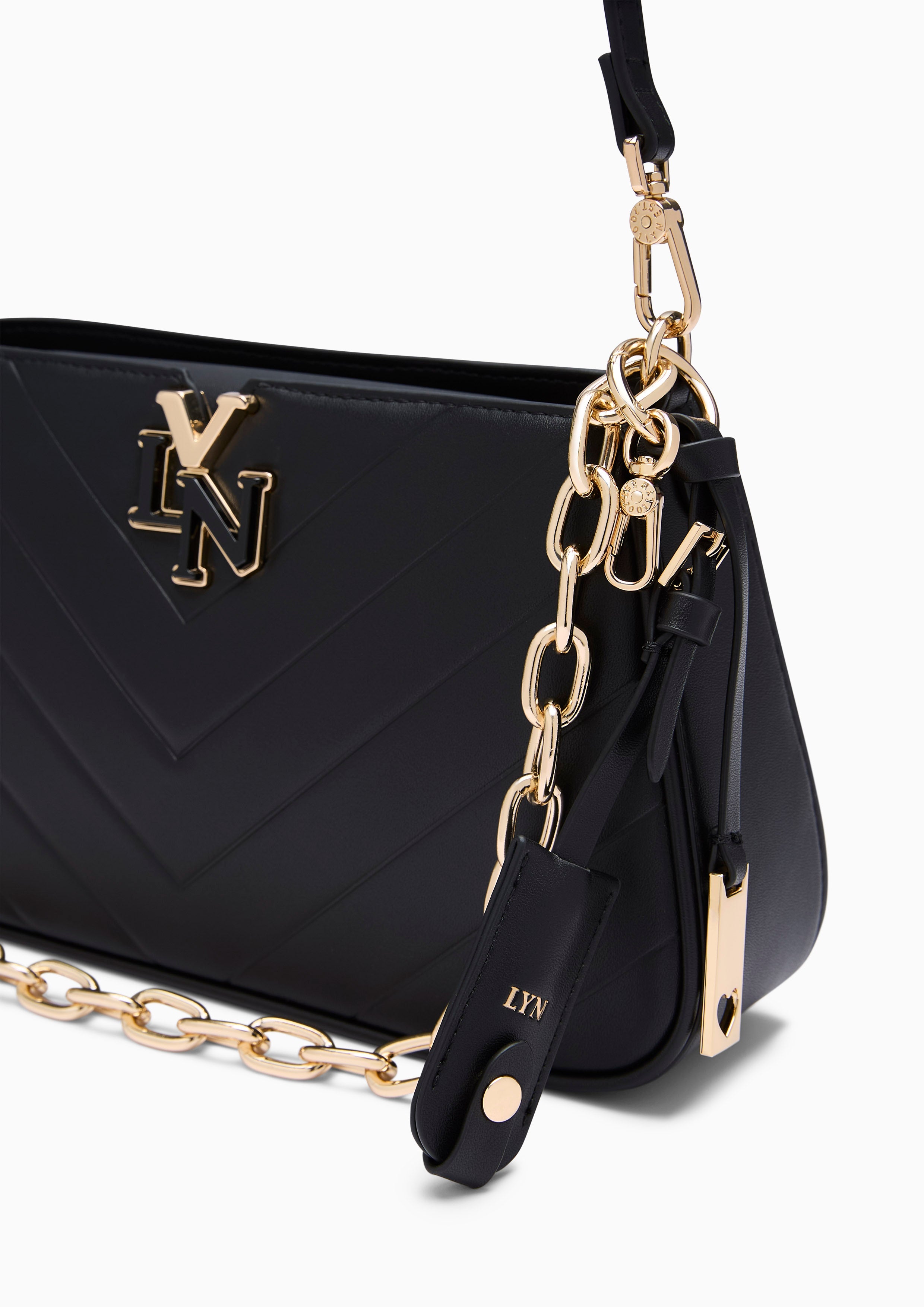 Alicia Emb S Shoulder Bag - Black