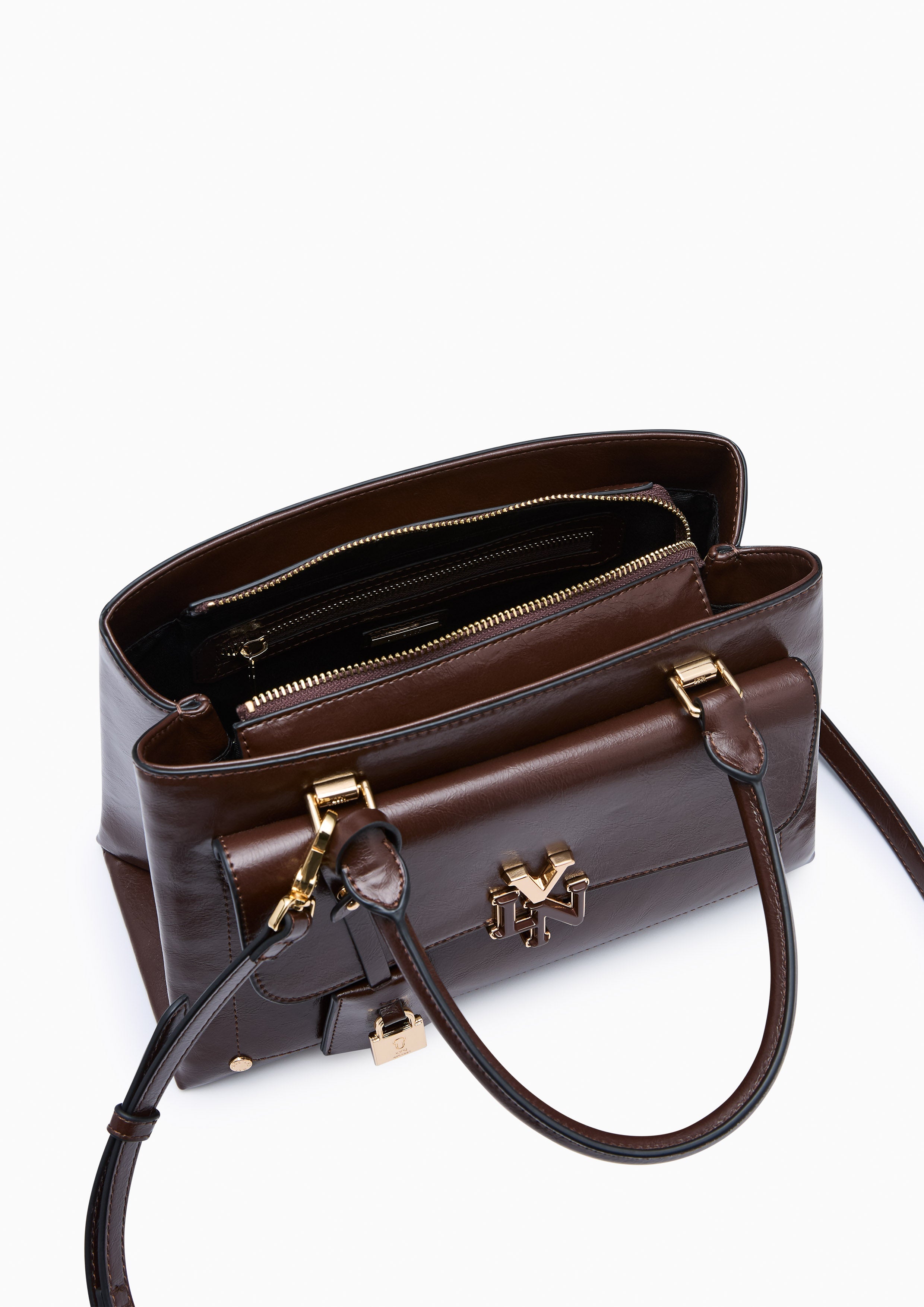 Carlino M Crossbody Bag - Dark Brown
