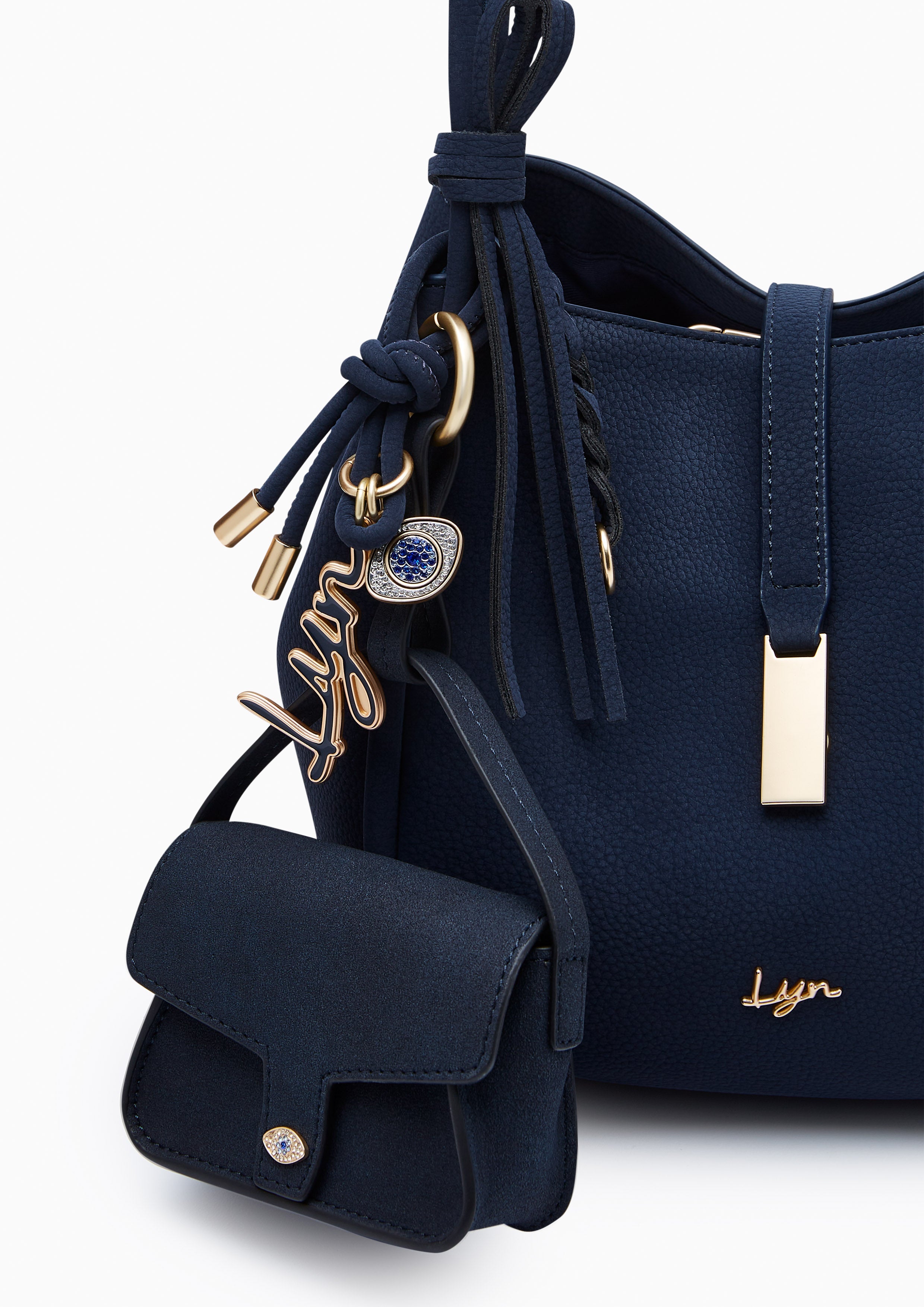 Evilly Handle M Handbag - Navy