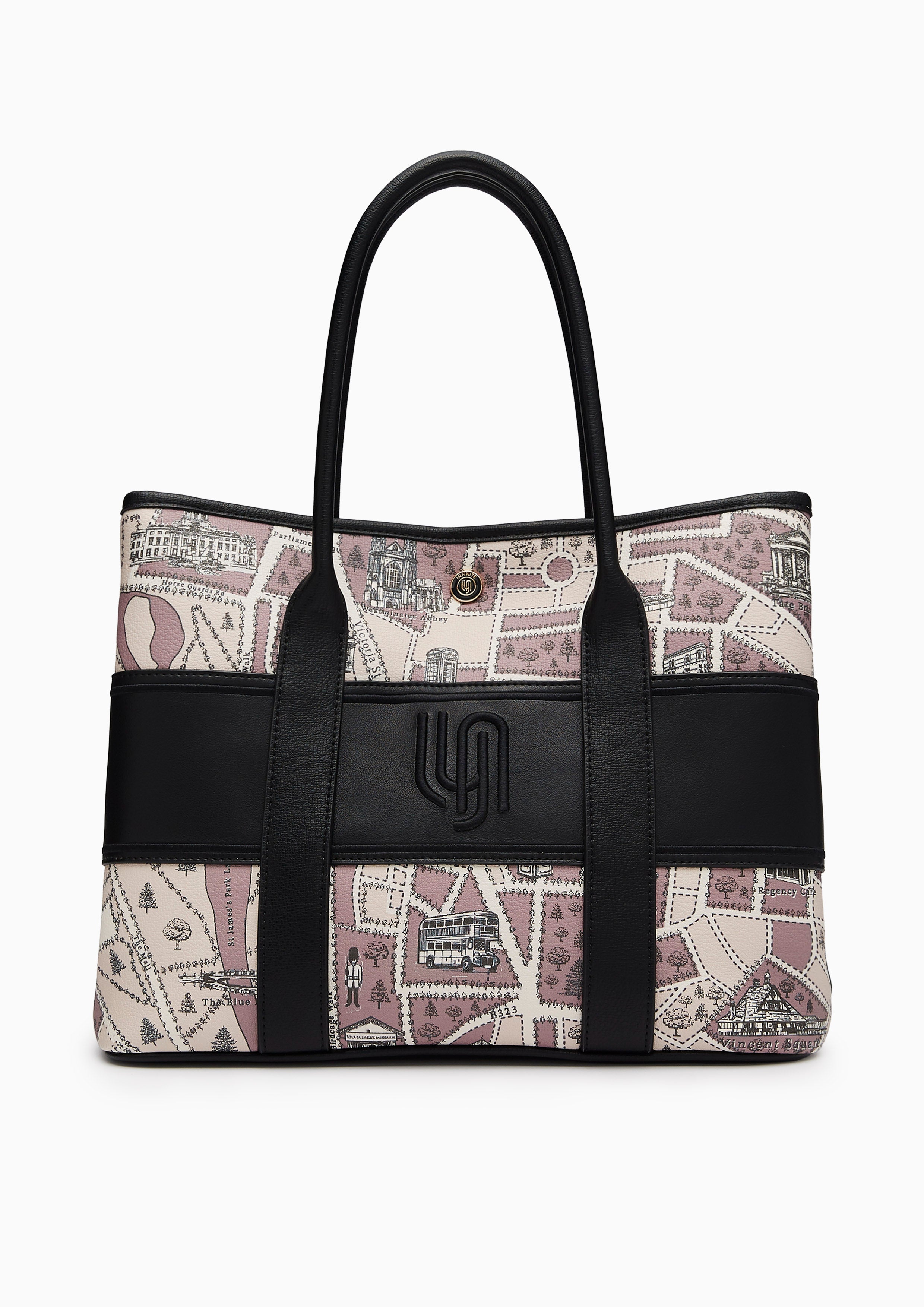 Zuri Infinite Top Handle Xl Handbag - Printed Black