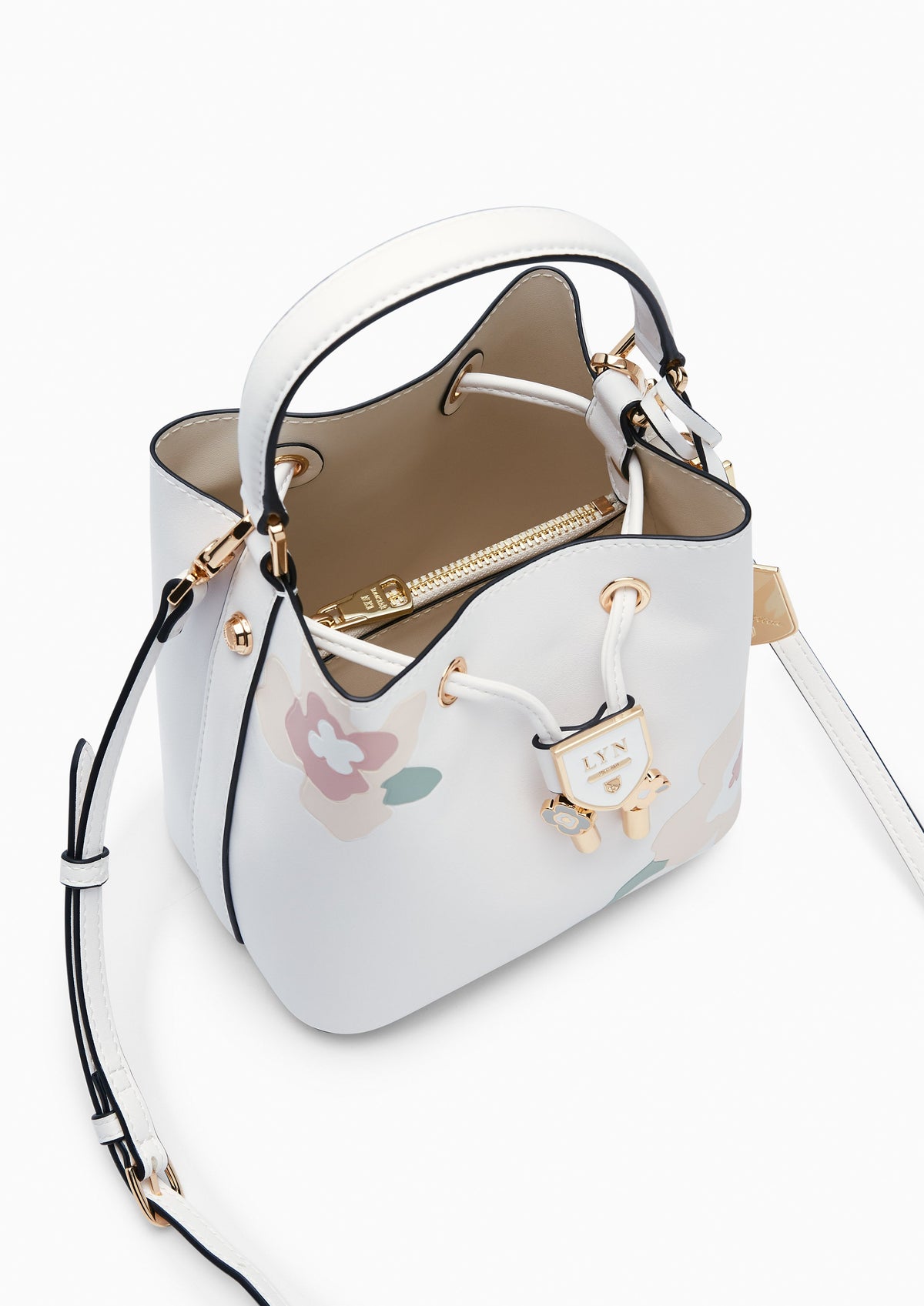 Poppy Carina S Bucket Bag - Printed White