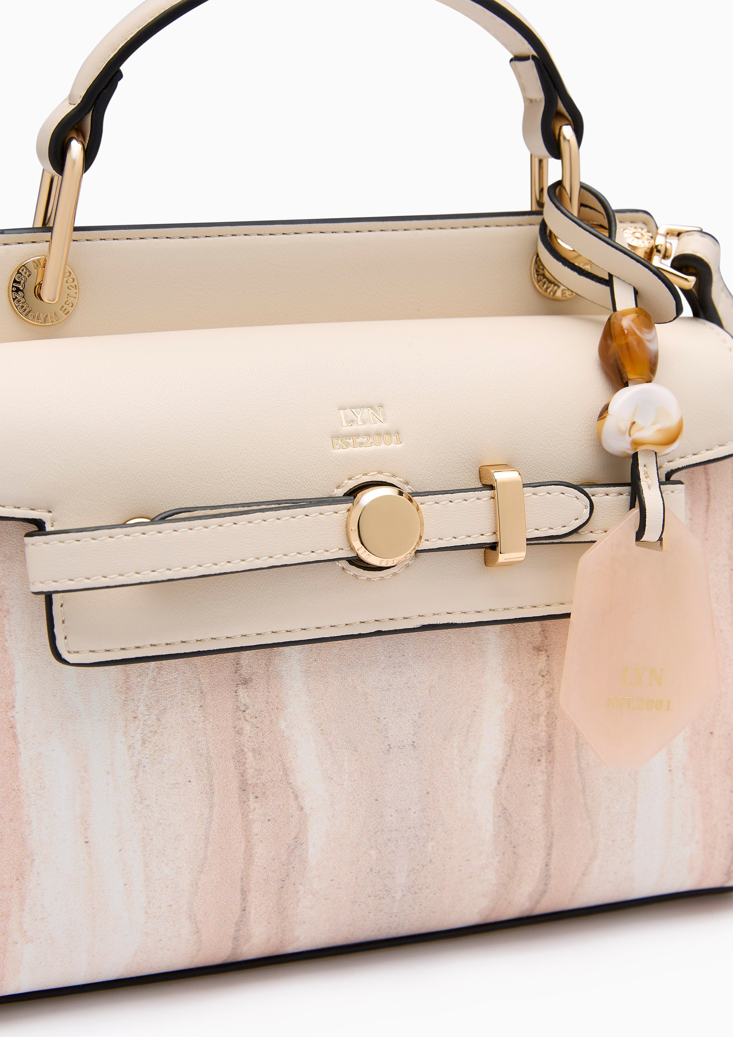 Anderson Earthy Top S Handbag - Light Printed Beige