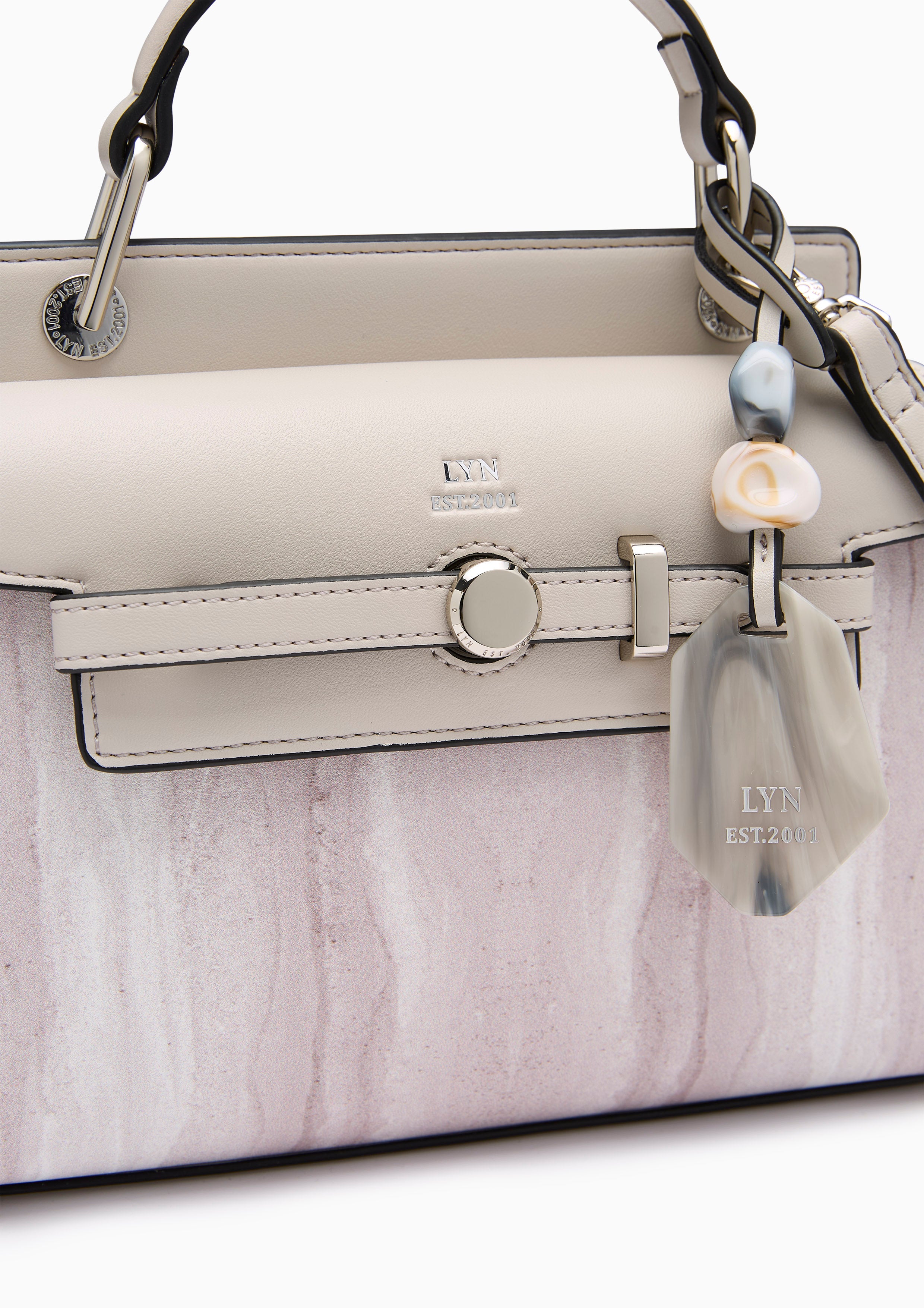 Anderson Earthy Top S Handbag - Light Printed Grey