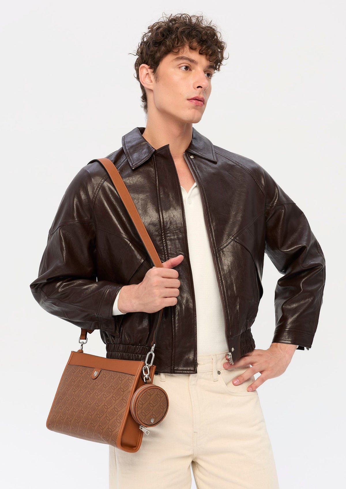 Tyler Infinite Cluth M Crossbody Bag - Printed Tan