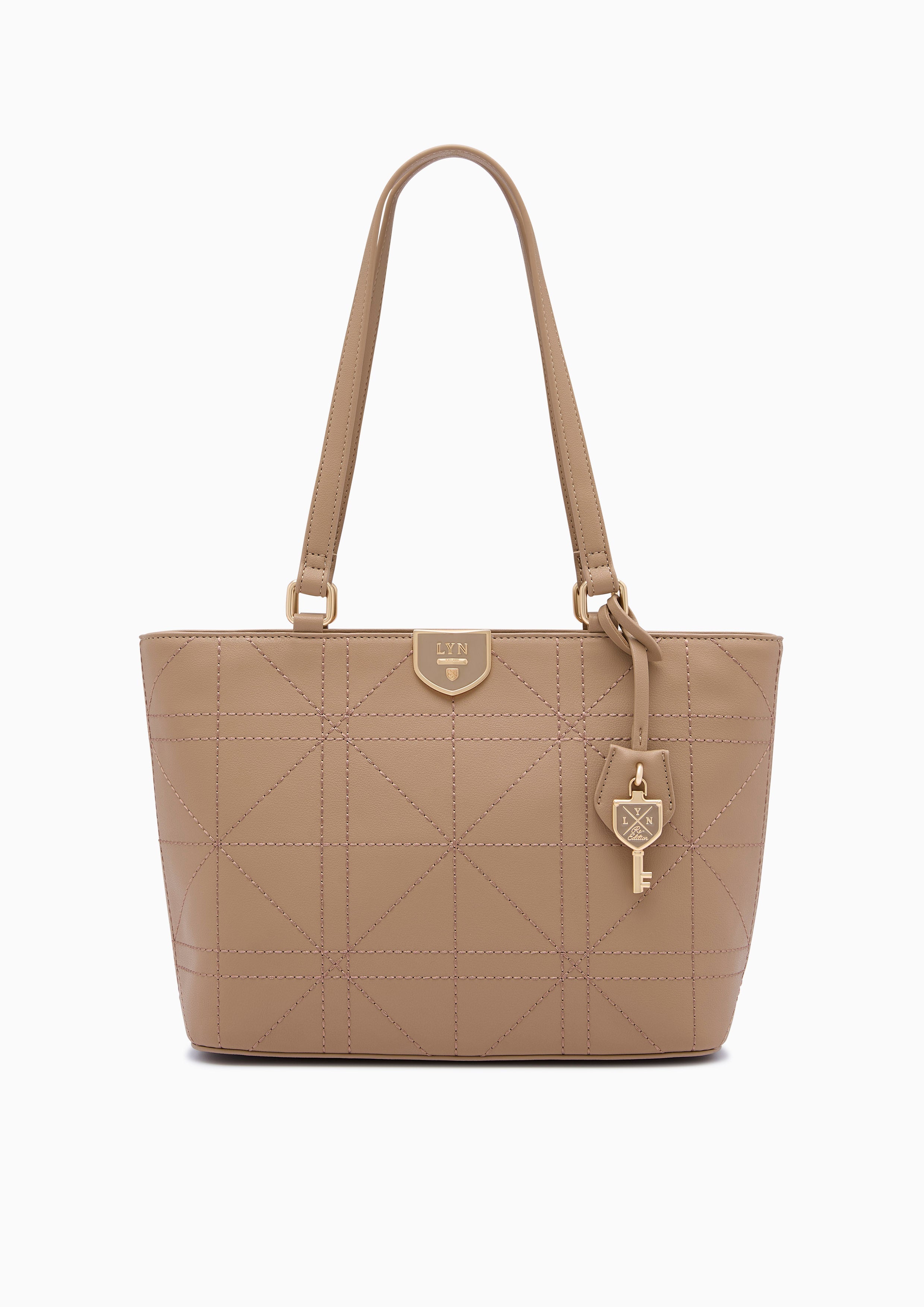 Re-Edit Grids M Tote Bag - Dark Beige