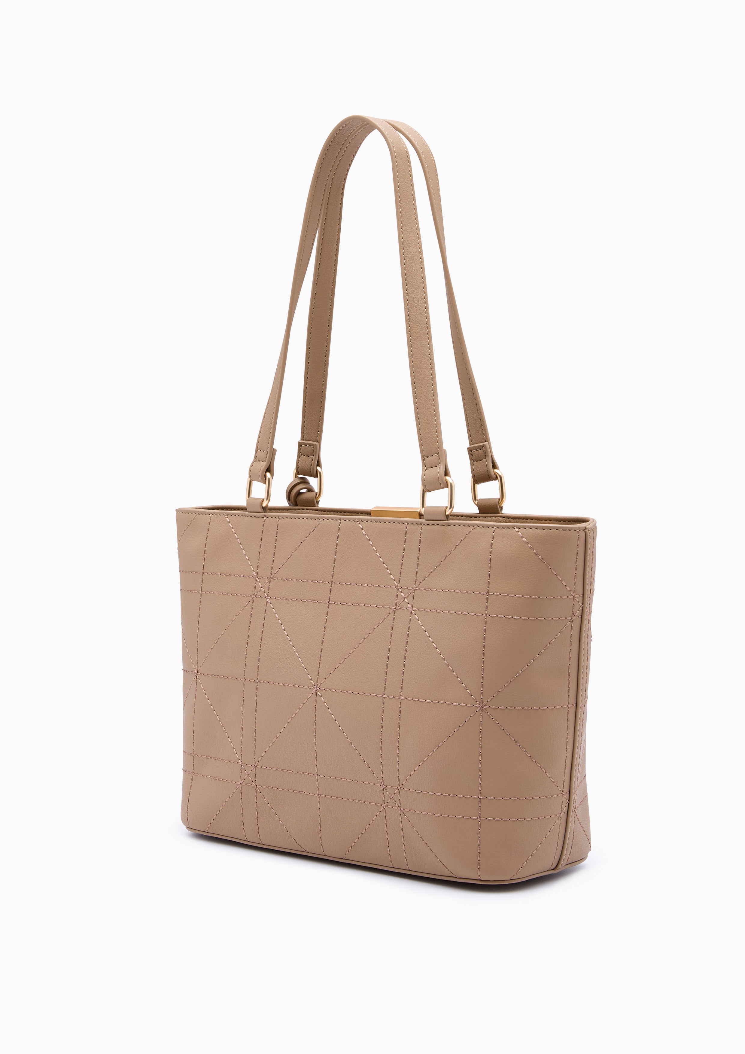 Re-Edit Grids M Tote Bag - Dark Beige