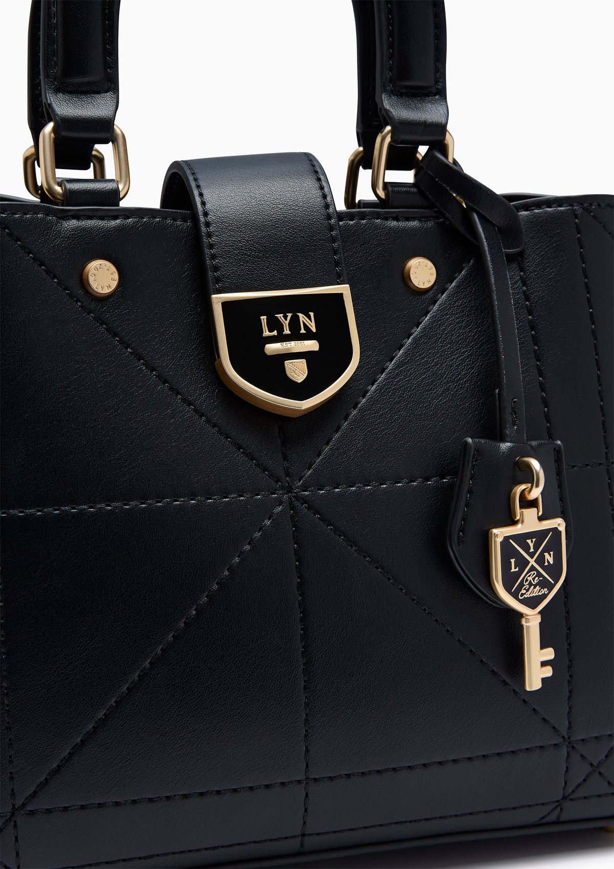 Re-Edit Athena Grid L Crossbody Bag - Black