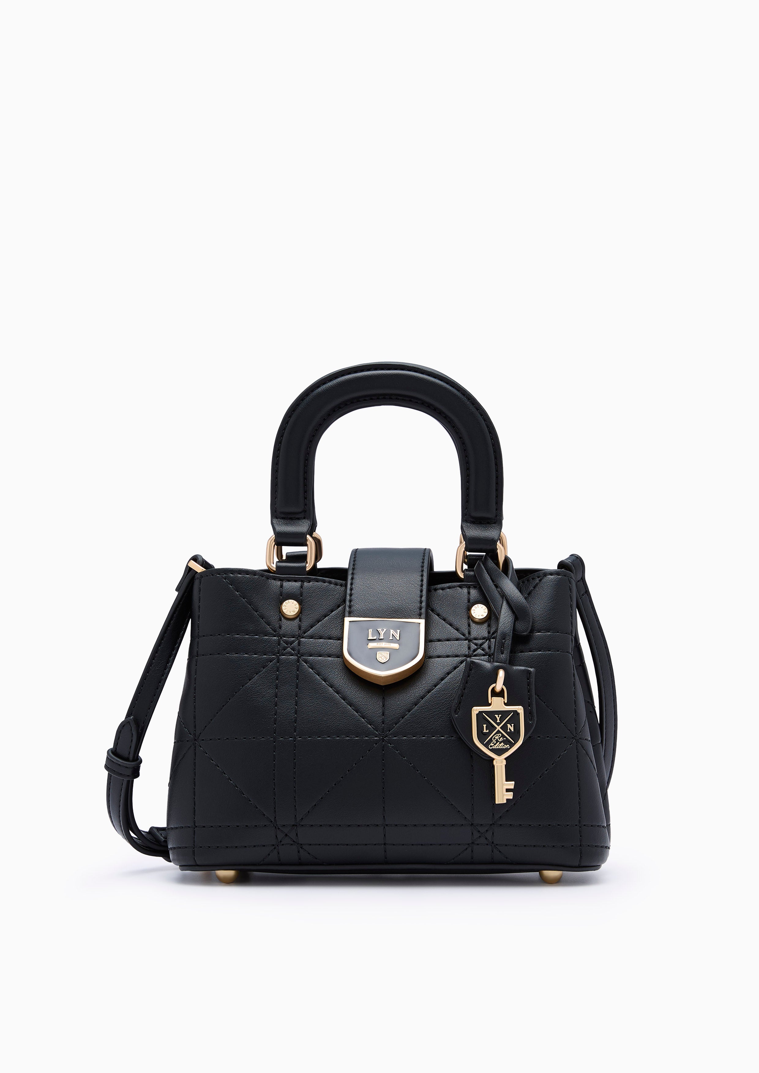 Re-Edit Athena Grid S Crossbody Bag - Black