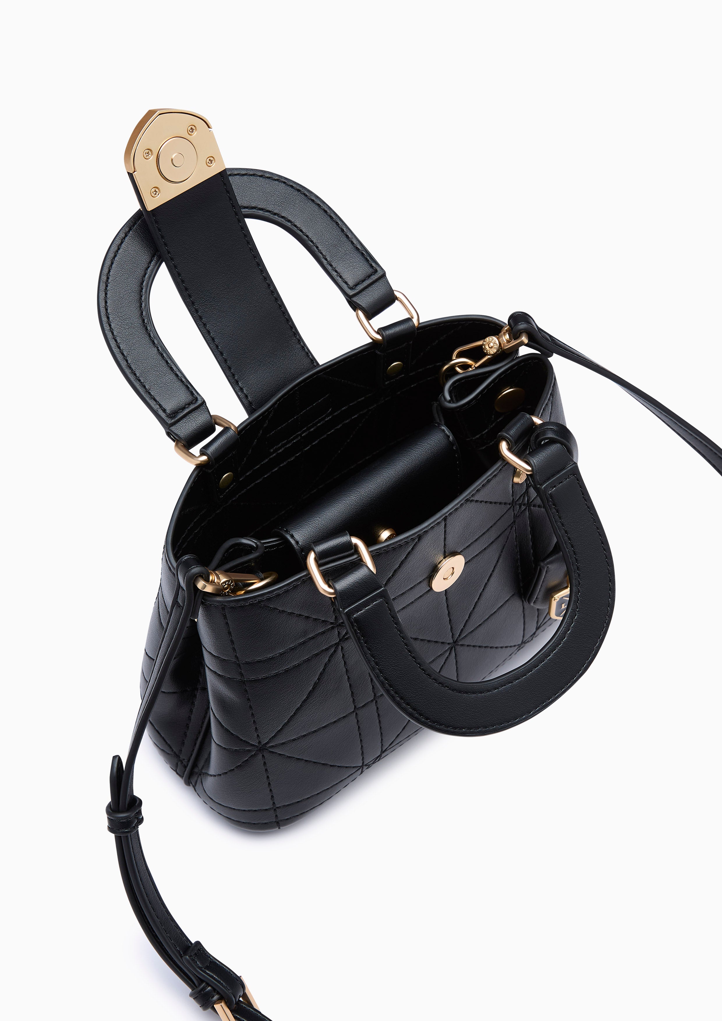 Re-Edit Athena Grid S Crossbody Bag - Black