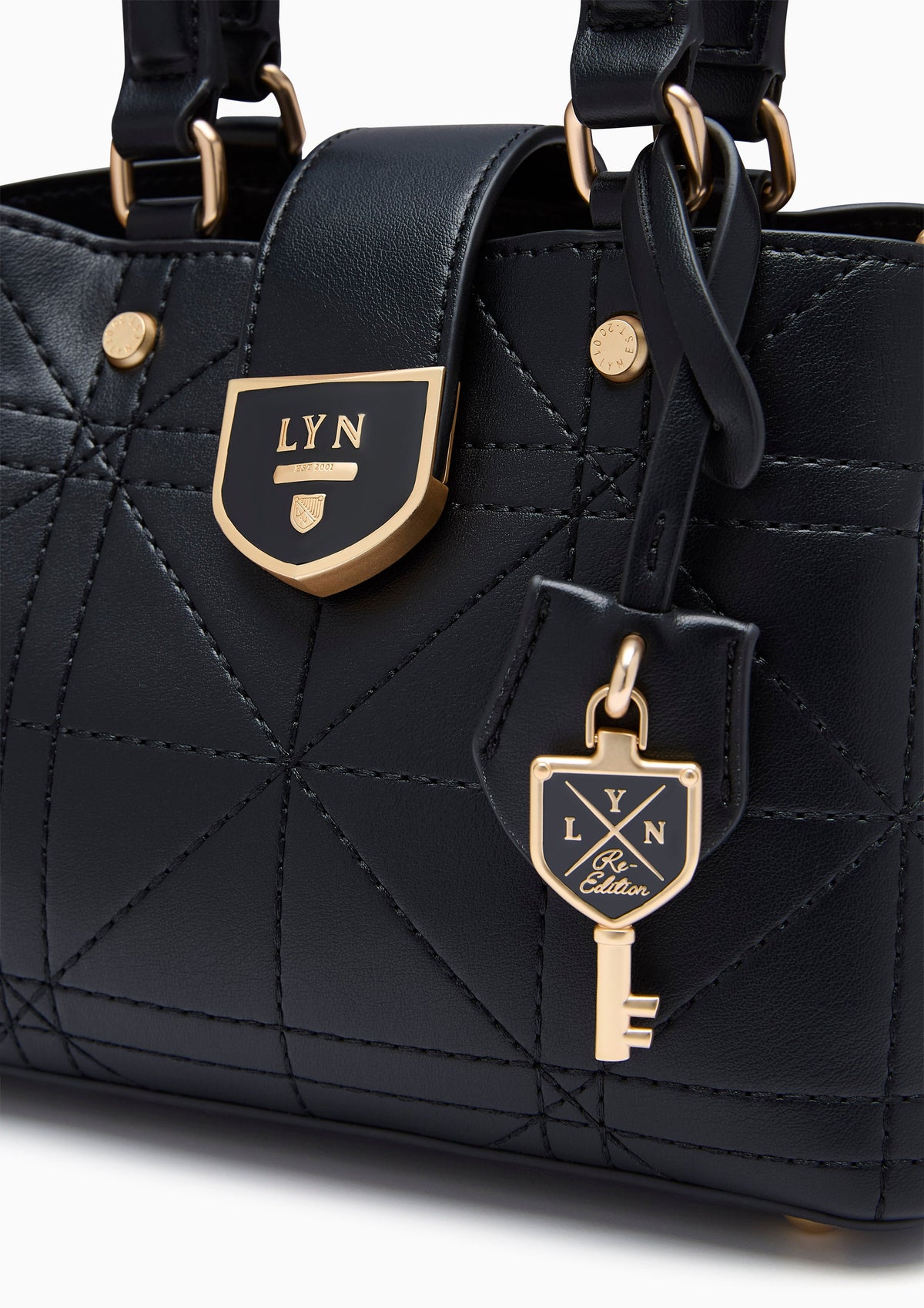 Re-Edit Athena Grid S Crossbody Bag - Black