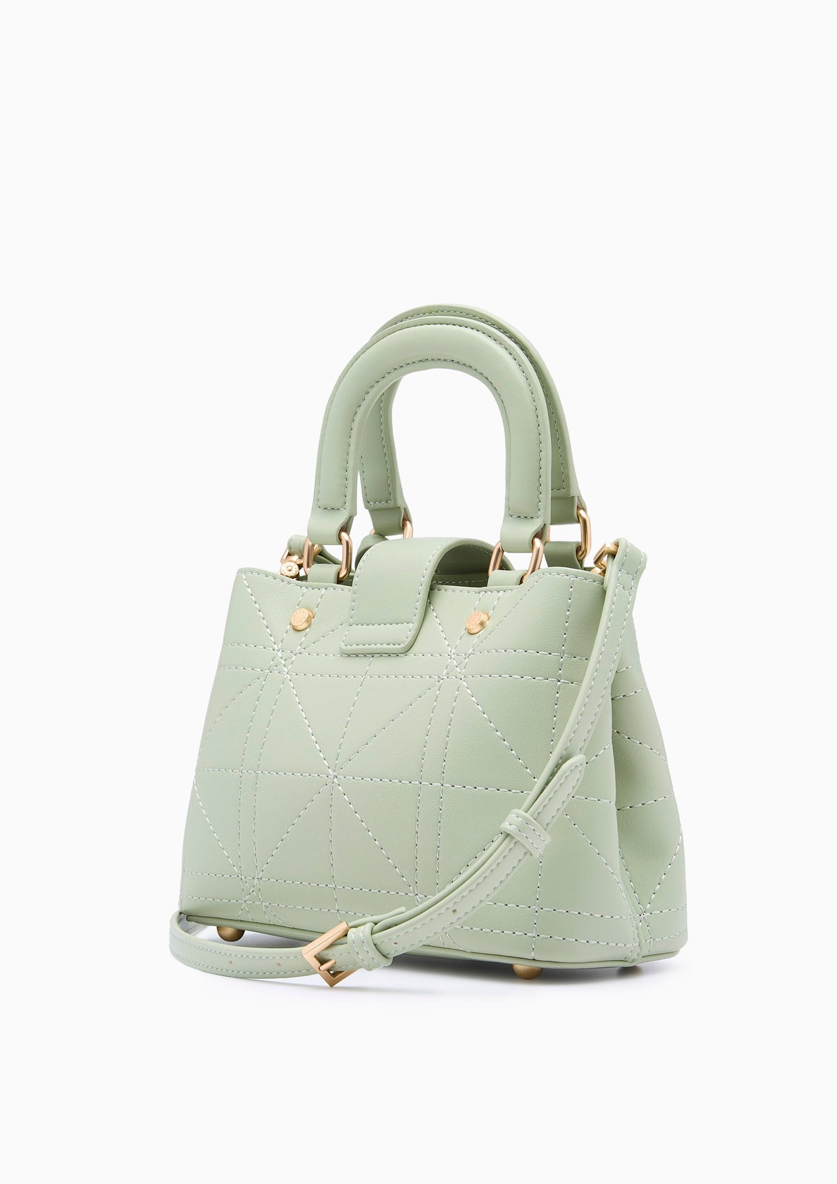 Re-Edit Athena Grid S Crossbody Bag - Light Green