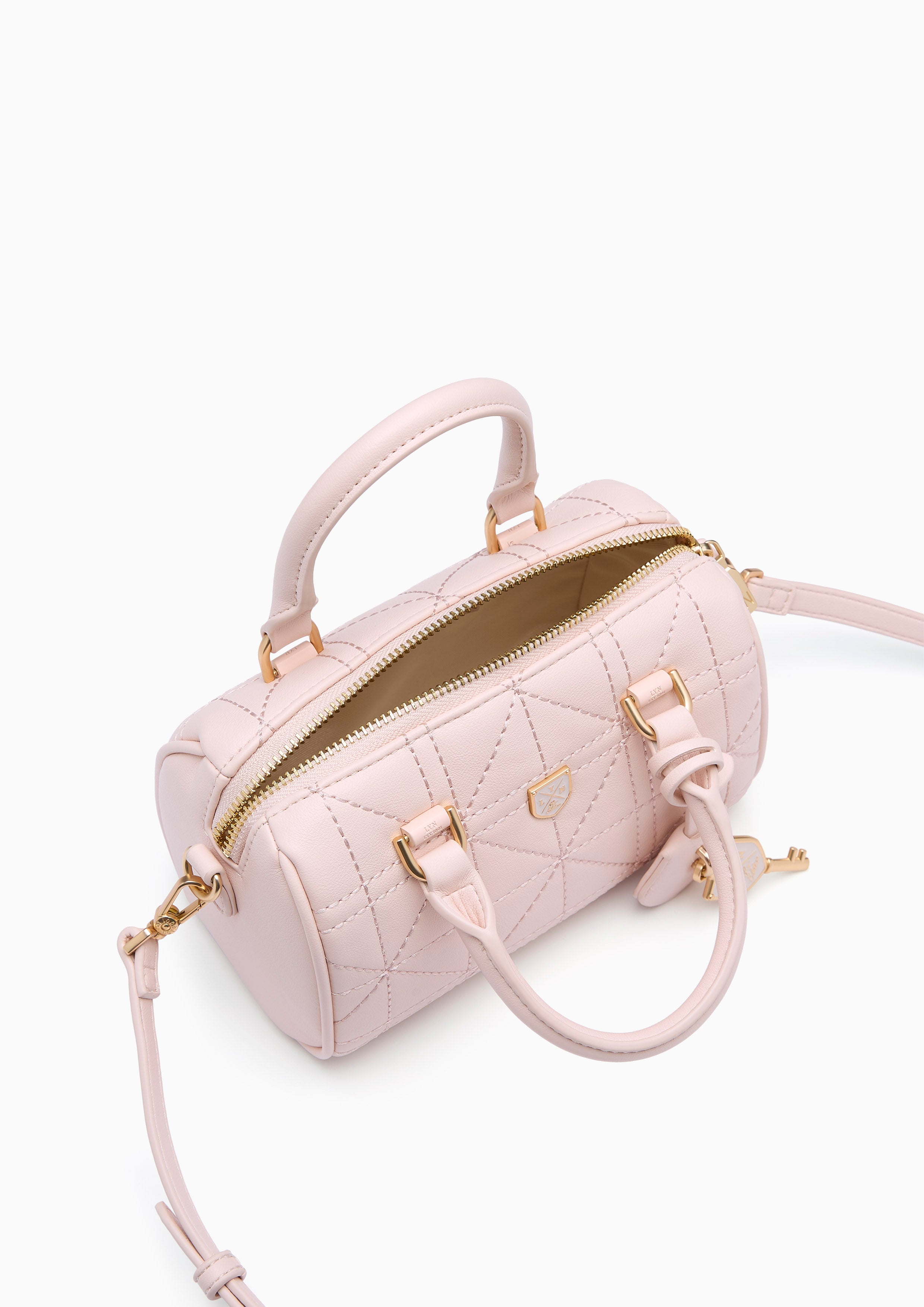 Re-Edit Burton Grid Duffle S Handbag - Light Pink