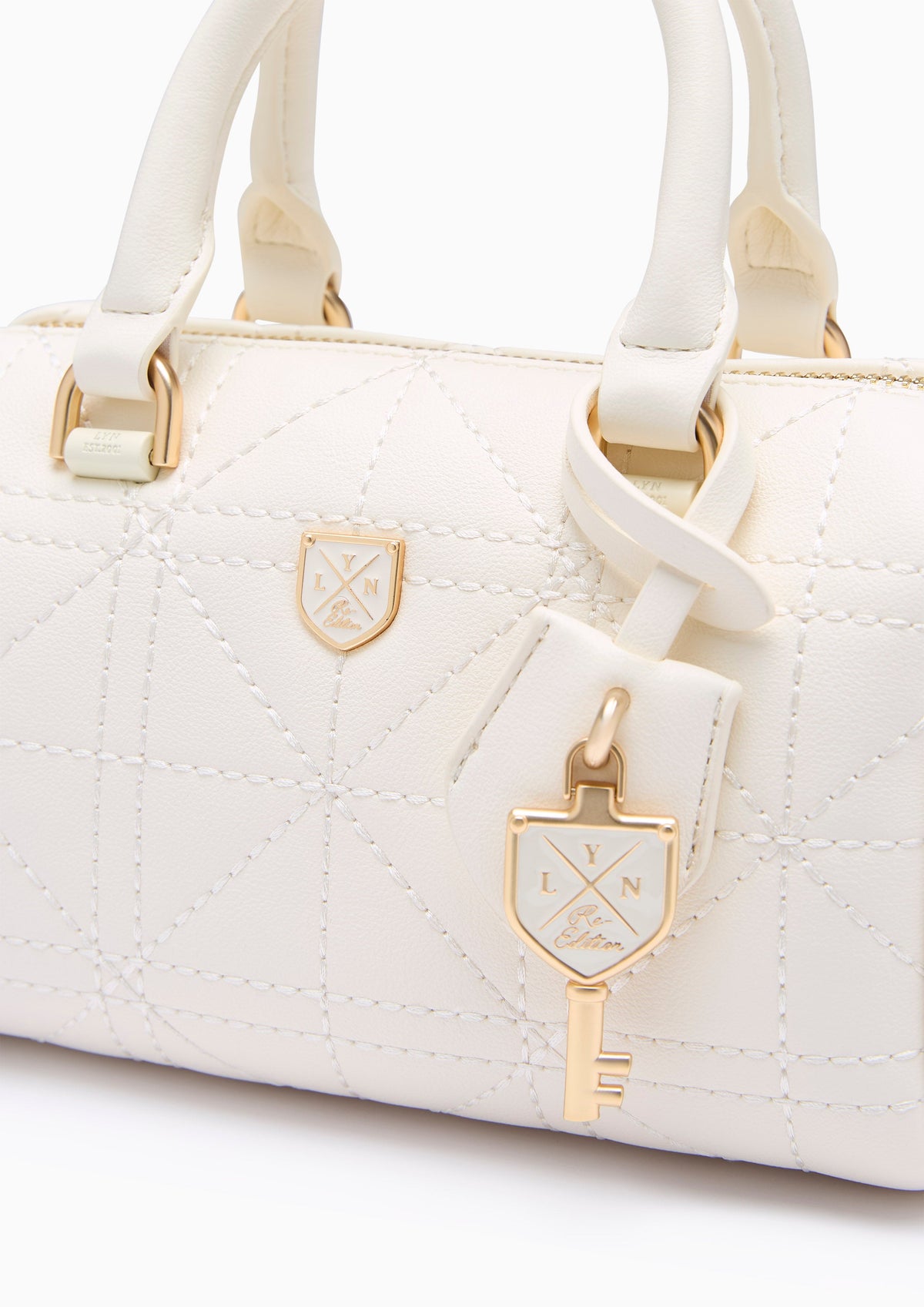 Re-Edit Burton Grid Duffle S Handbag - Ivory