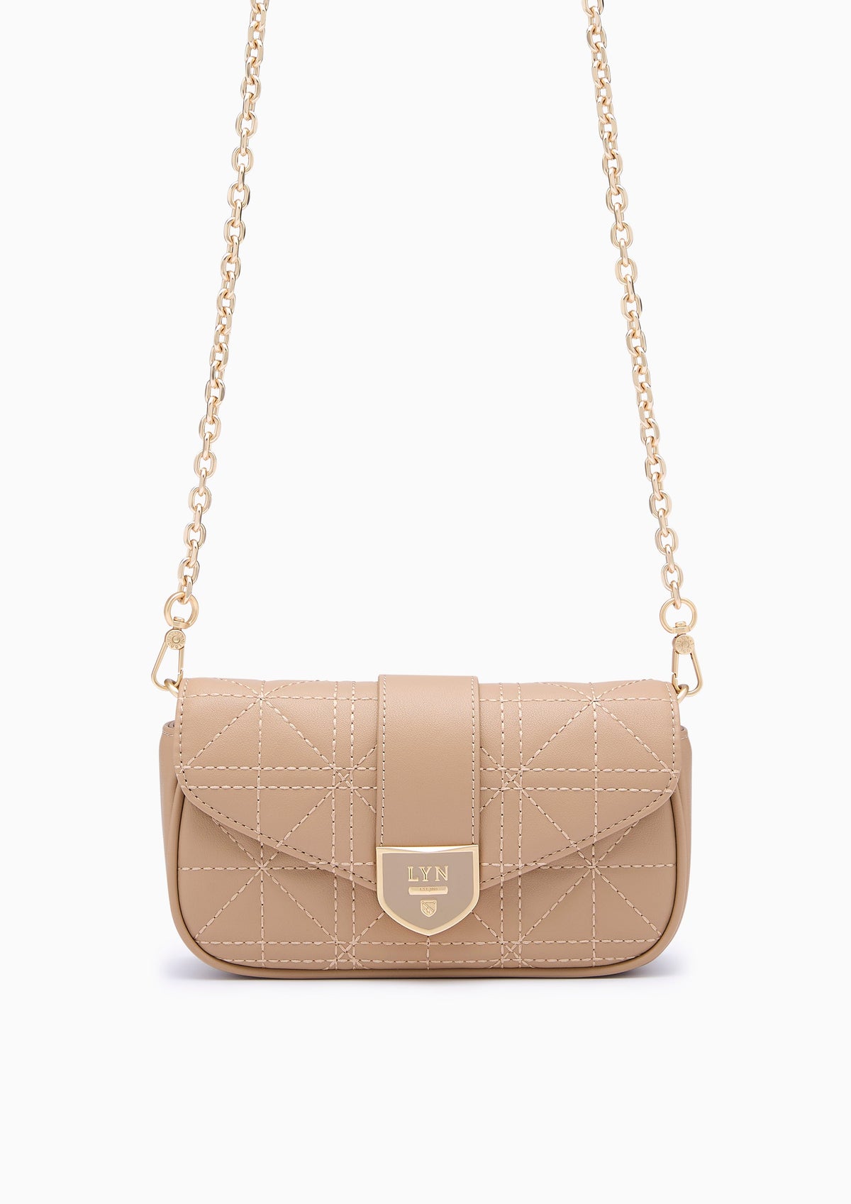 Re-Edit Acasia Grid Mini Crossbody Bag - Beige