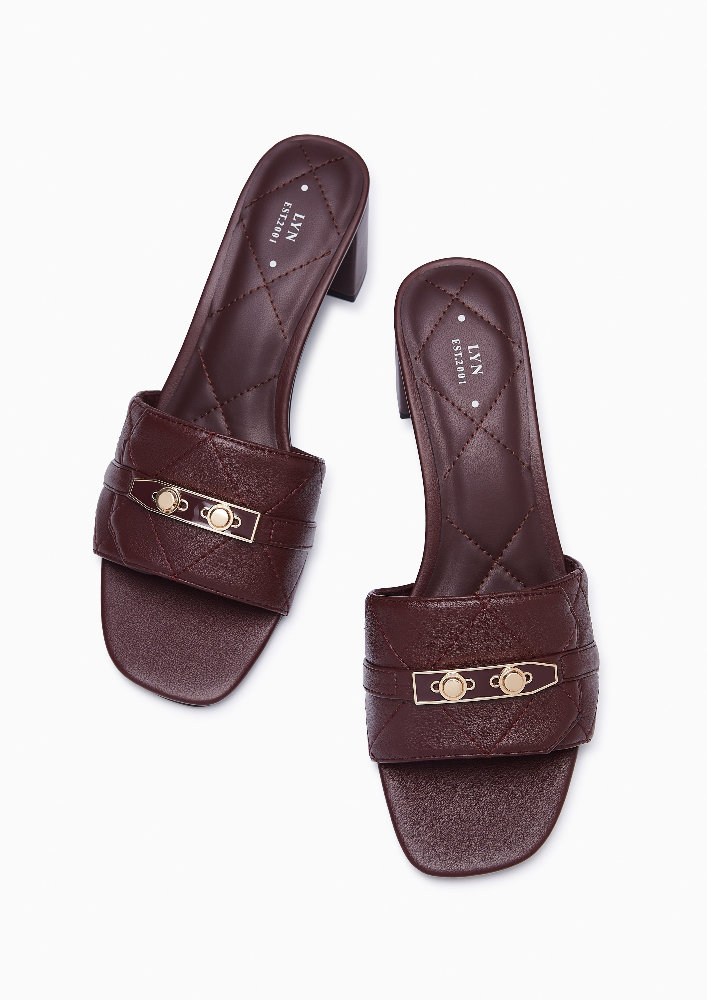 Master Mid Quilt Flats And Sandals - Dark Brown