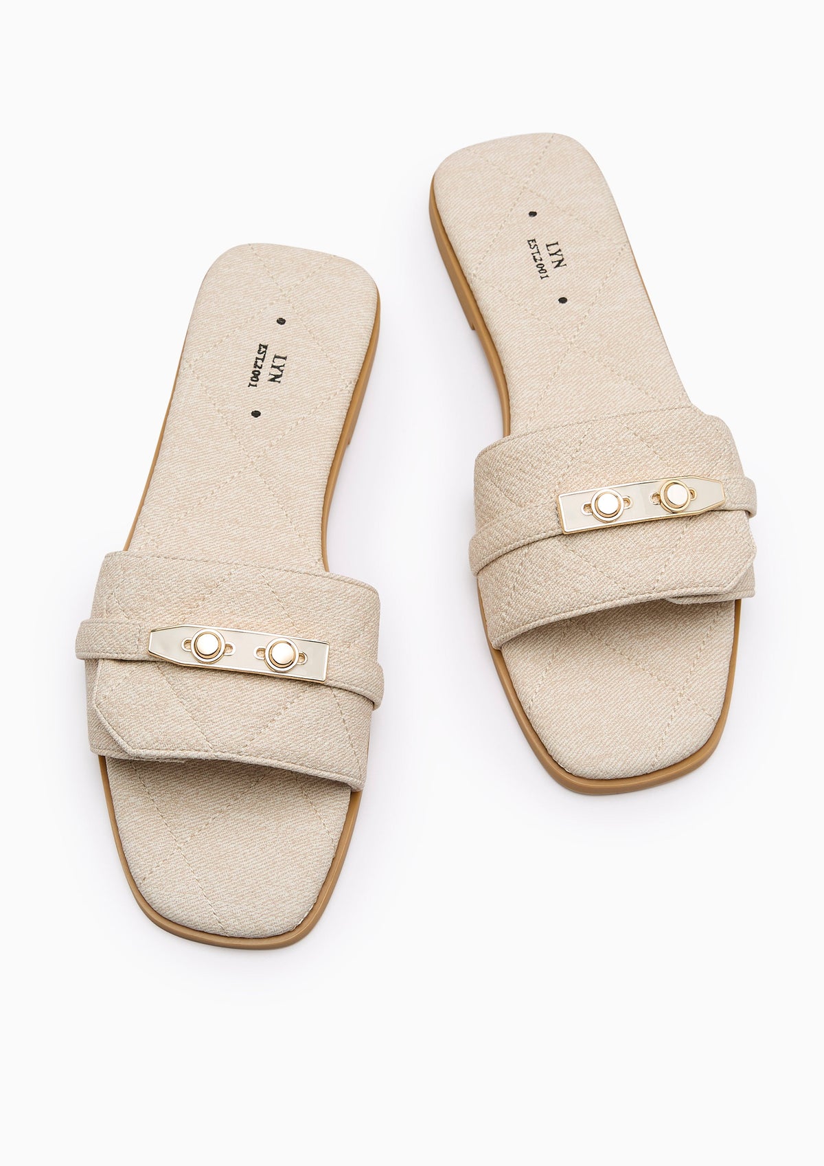 Master Quilt Flats And Sandals - Biege Variation 2