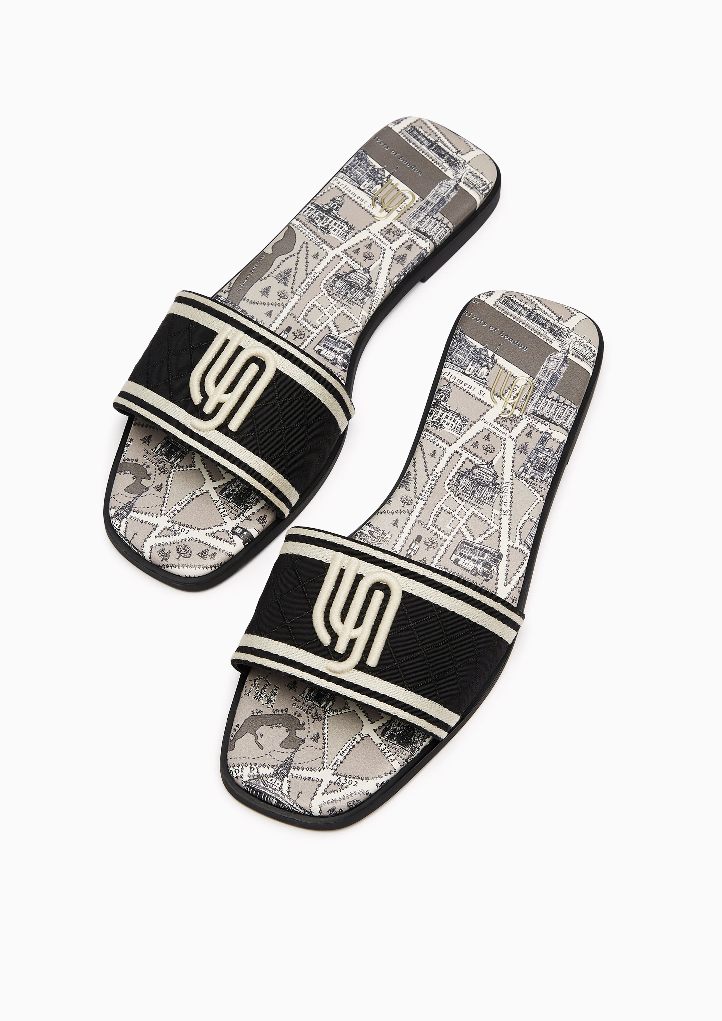 Maiden Map Flat Infinite Flats And Sandals - Black