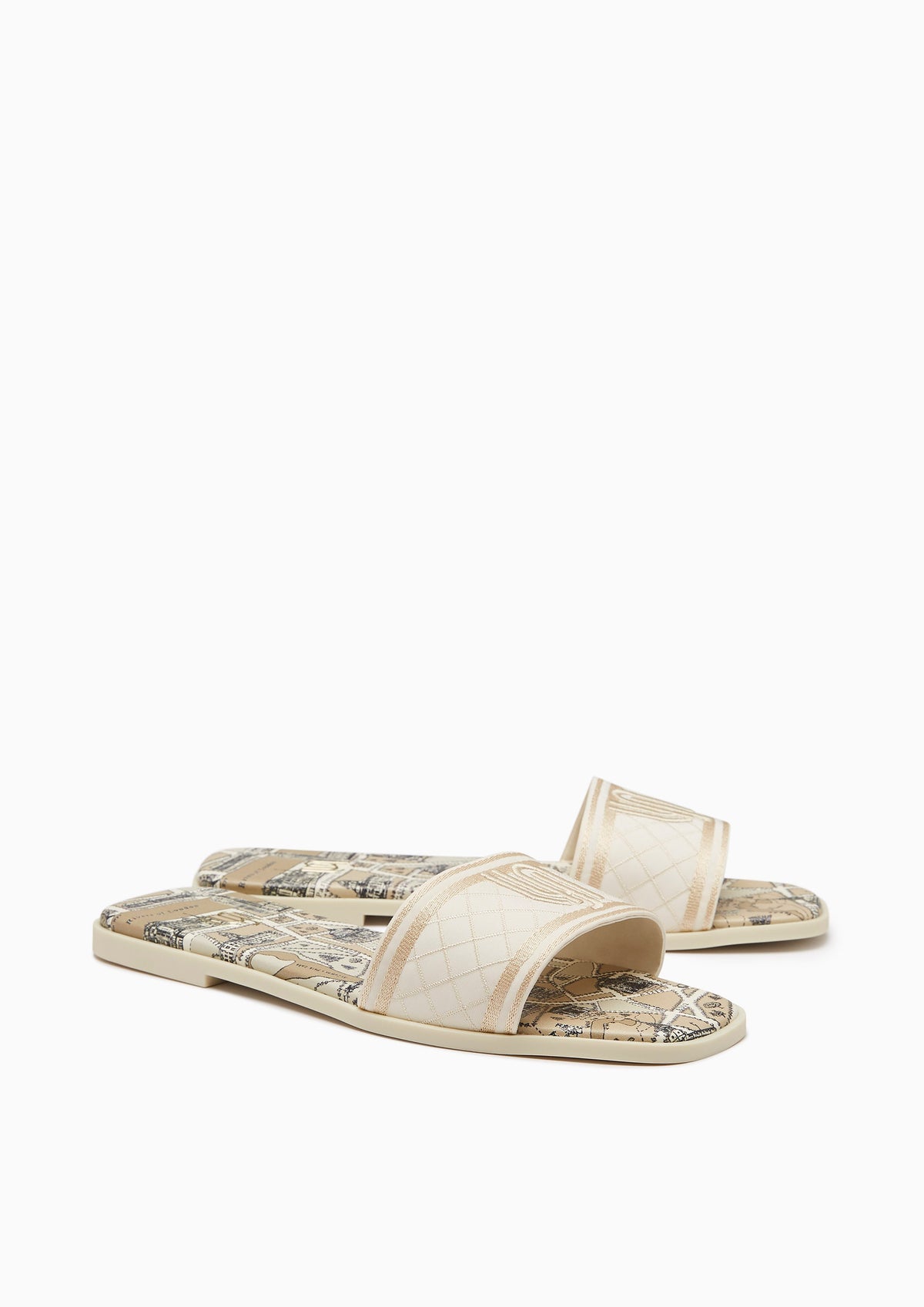 Maiden Map Flat Infinite Flats And Sandals - Ivory