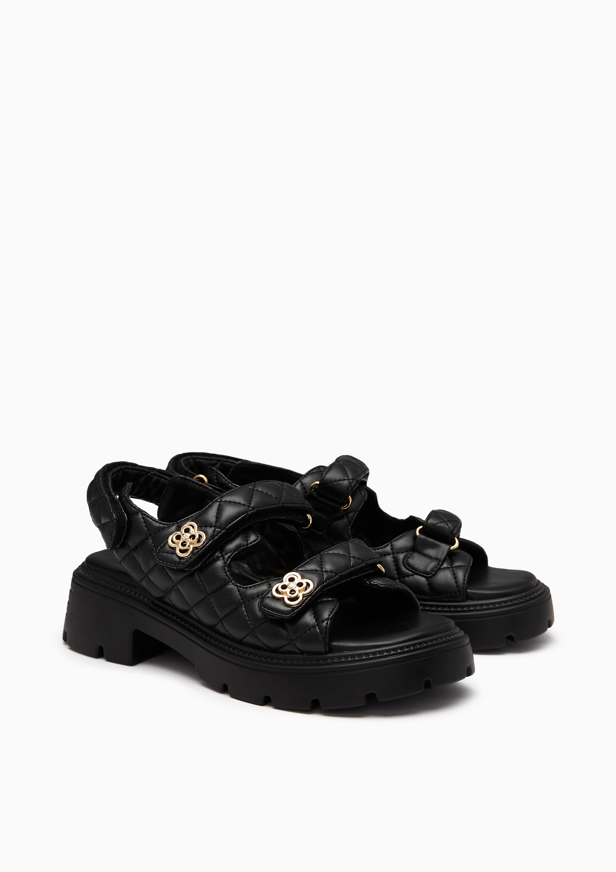 Lexi Slingback Platform Flats And Sandals - Black
