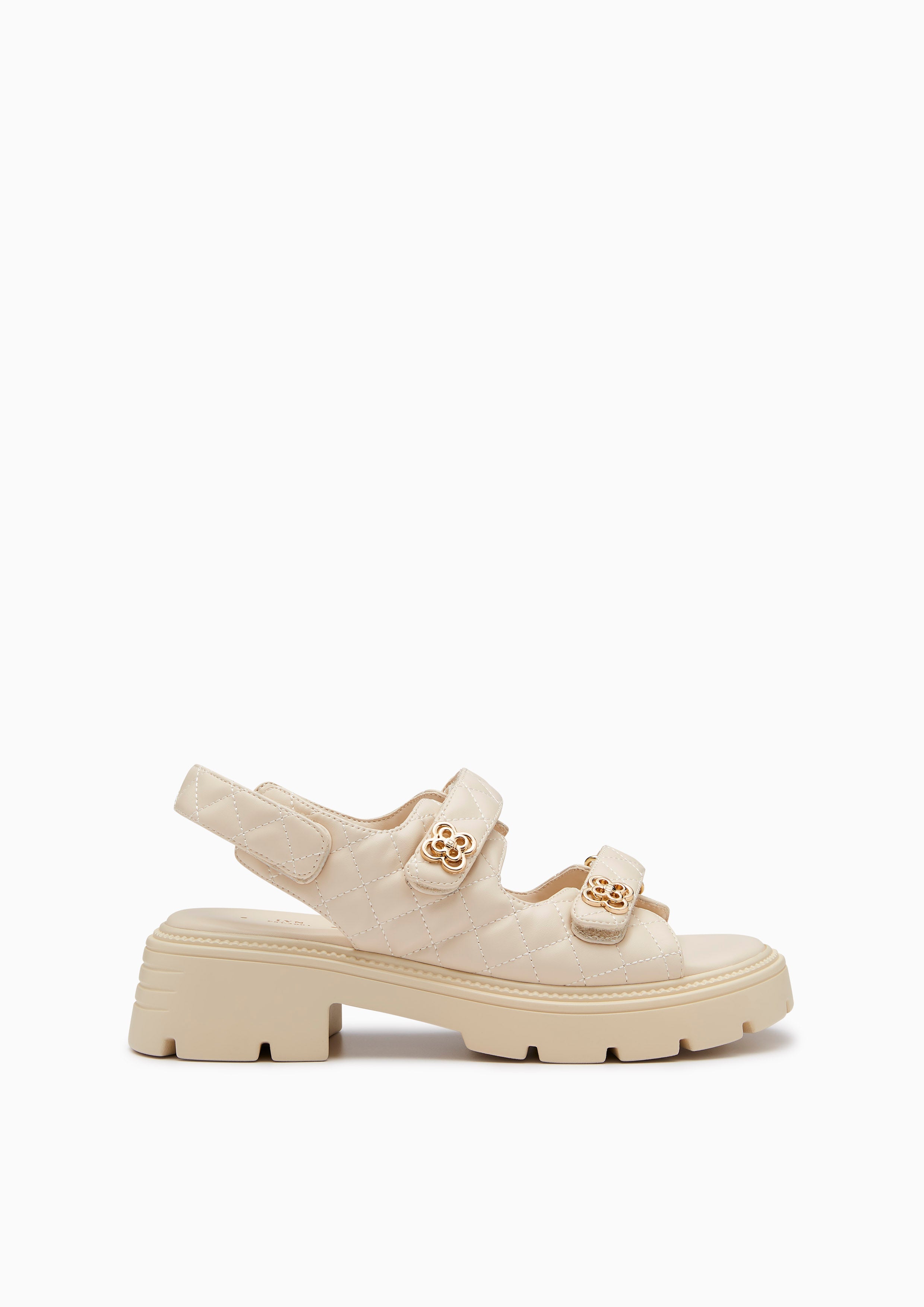 Lexi Slingback Platform Flats And Sandals - Ivory