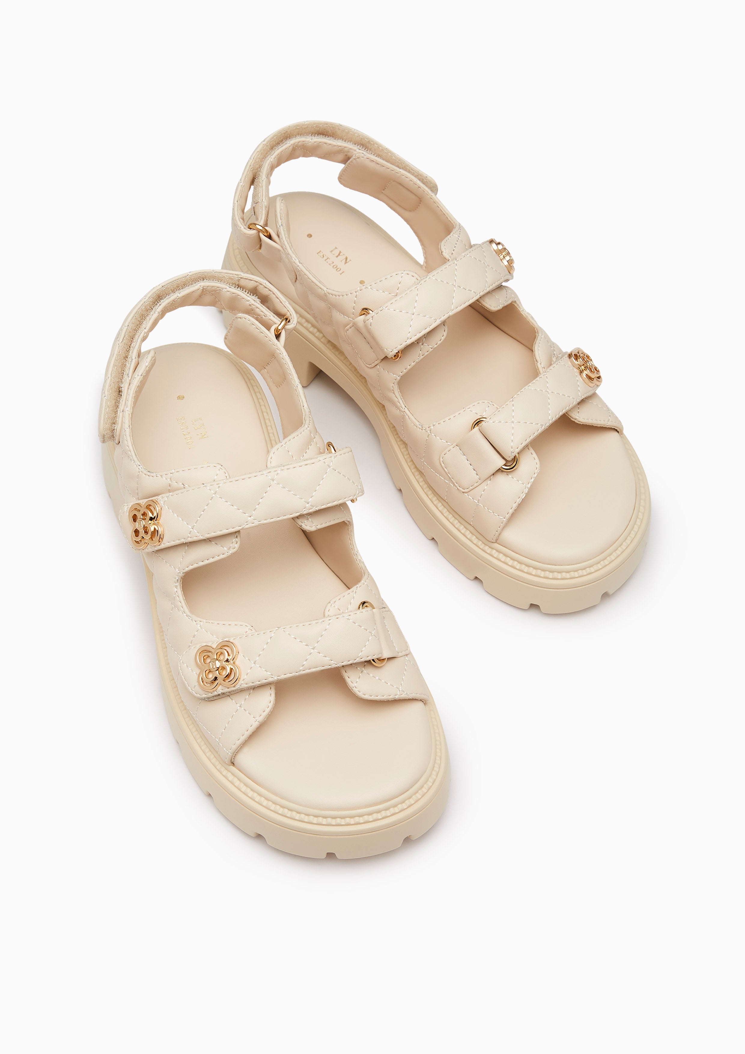 Lexi Slingback Platform Flats And Sandals - Ivory