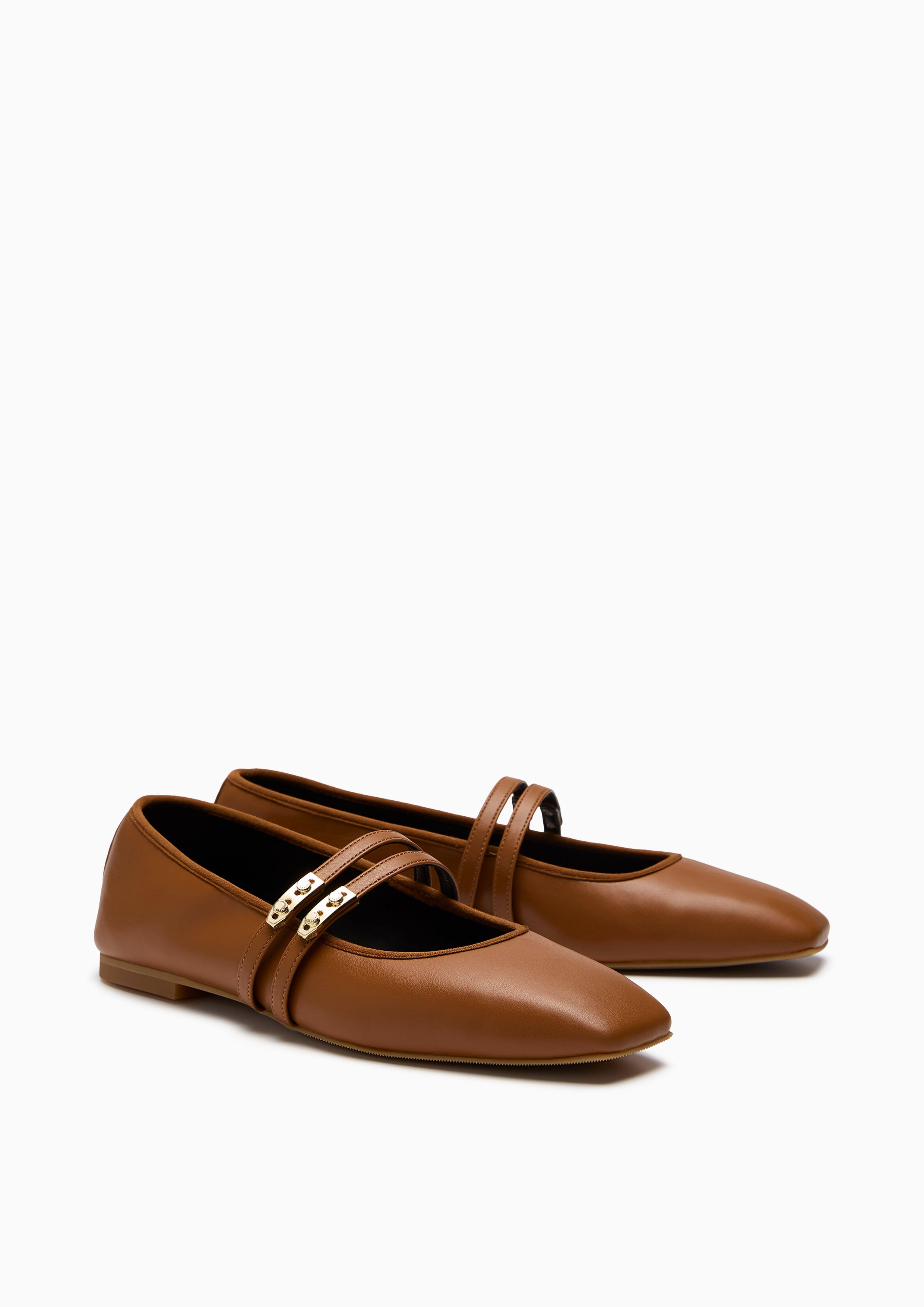 Master Mary Jane Flats And Sandals - Tan