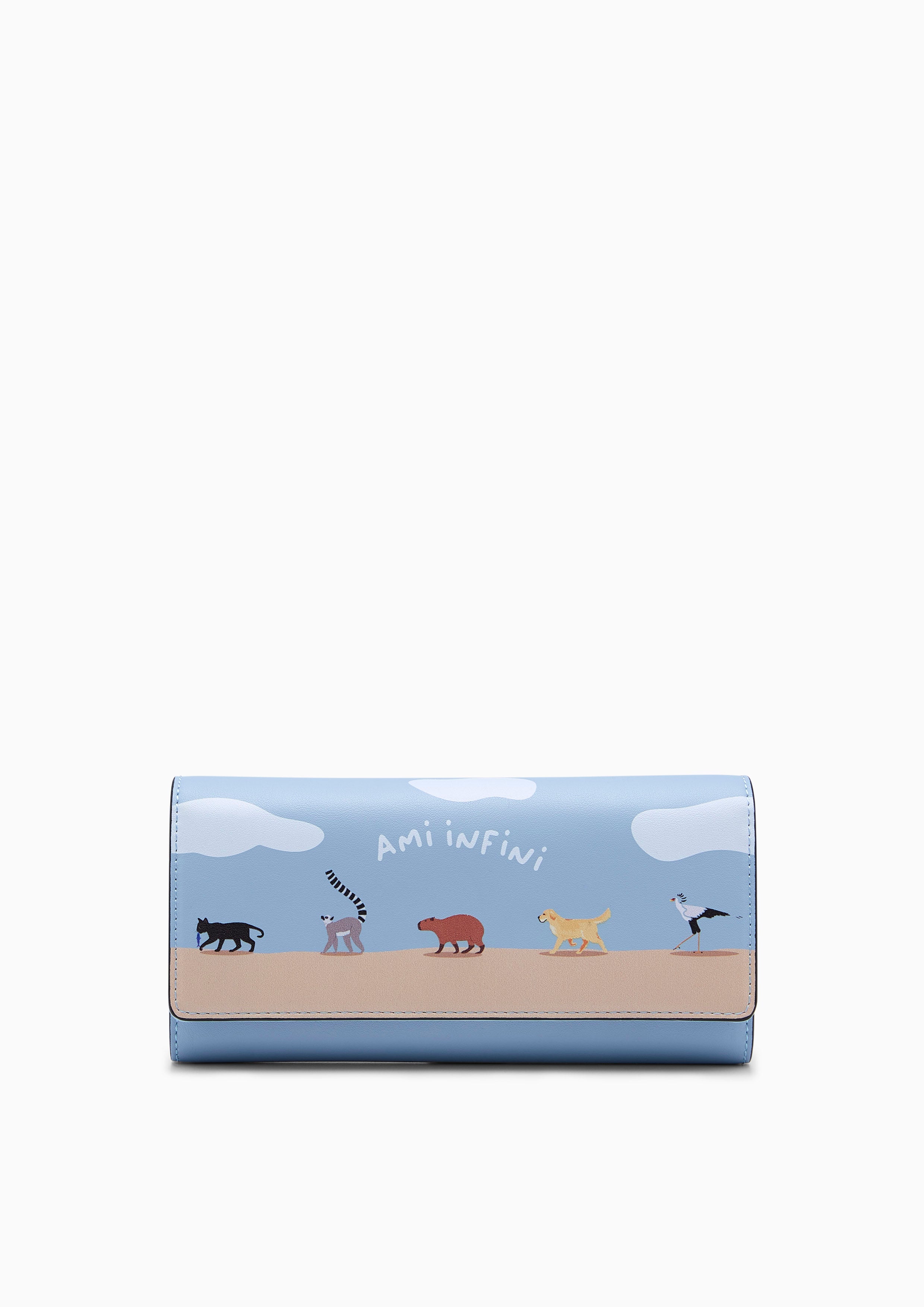 Amitie Infinite Long Wallet - Printed Blue
