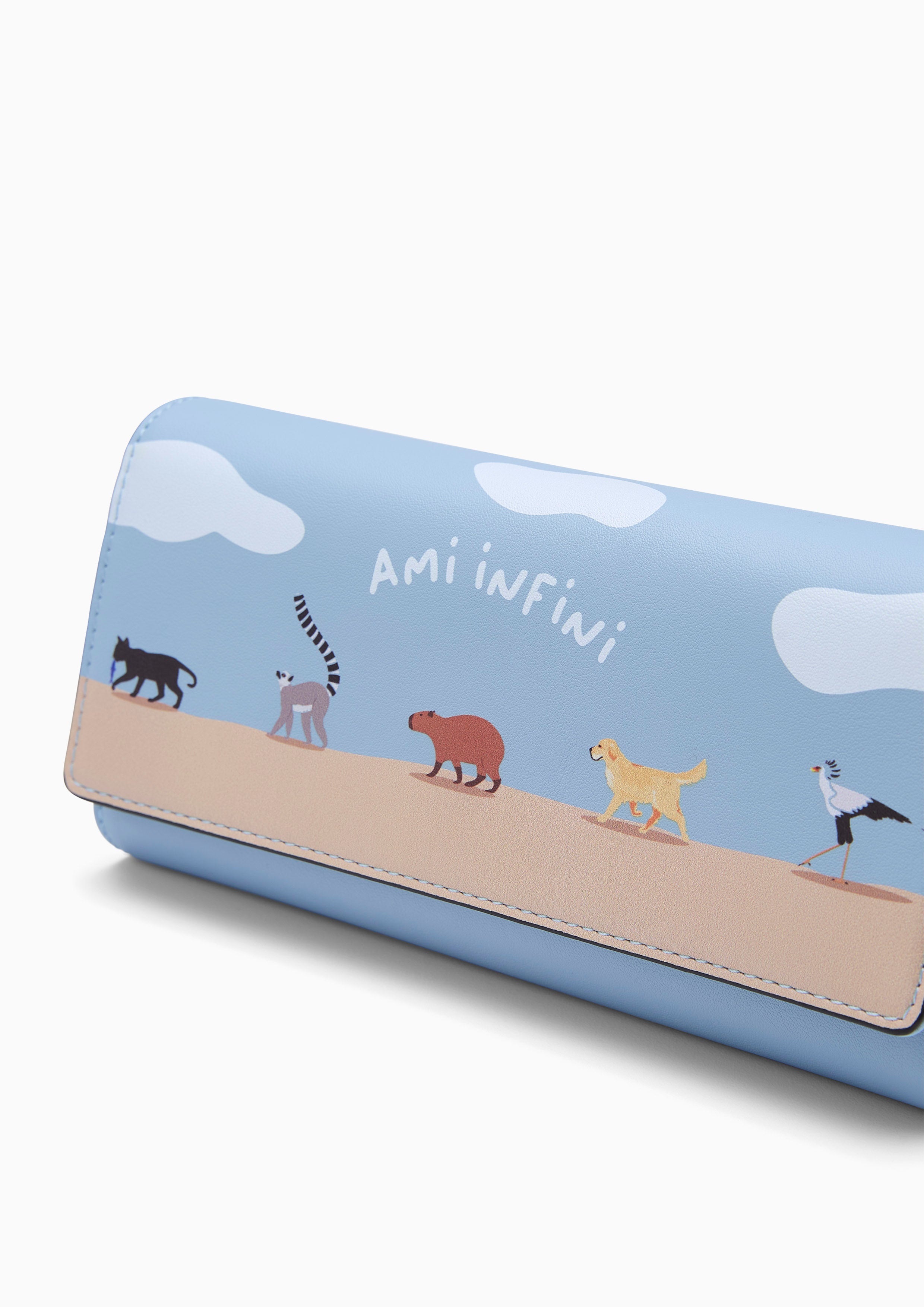 Amitie Infinite Long Wallet - Printed Blue