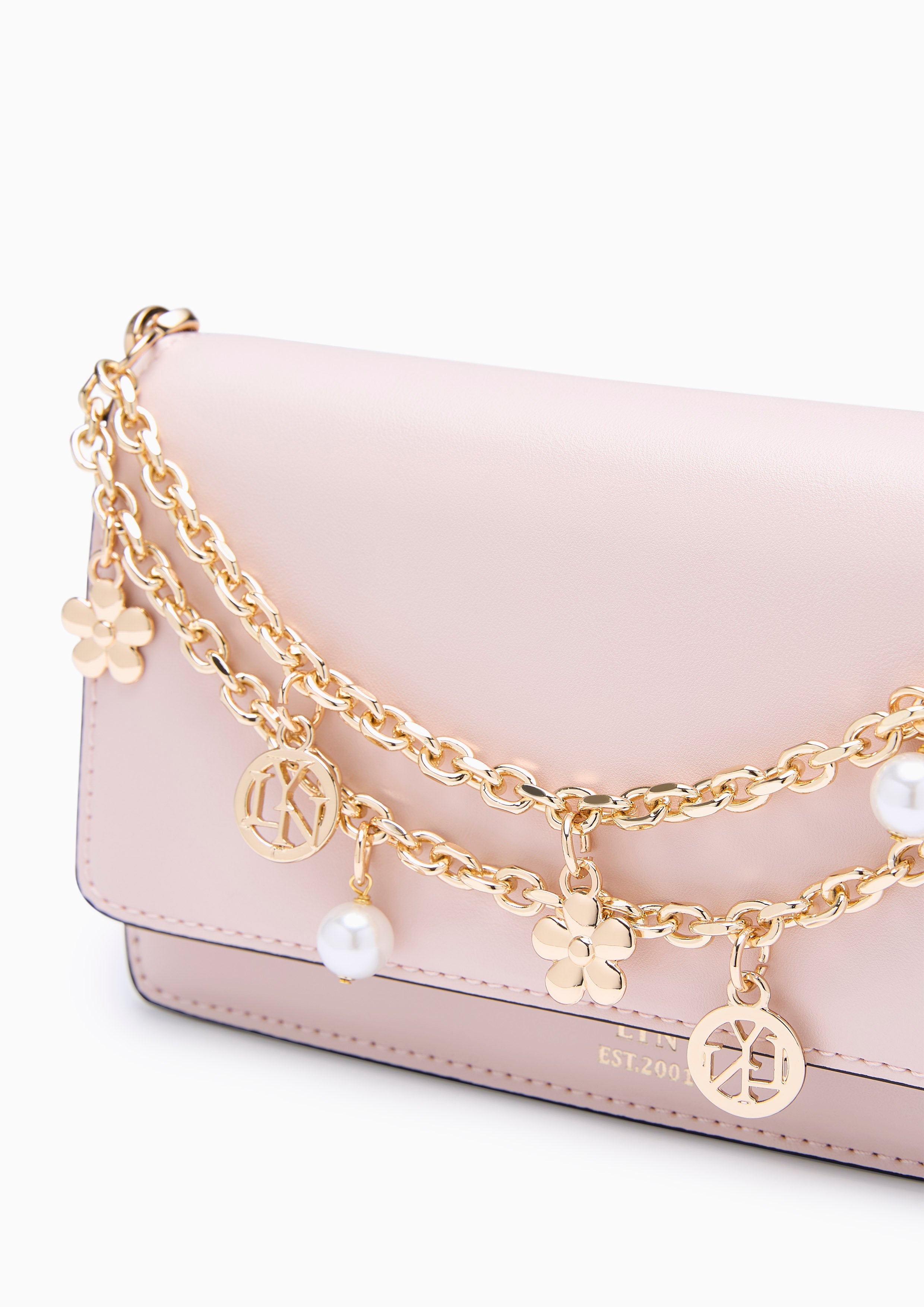 Bailey Long Wallet On Chain - Light Pink