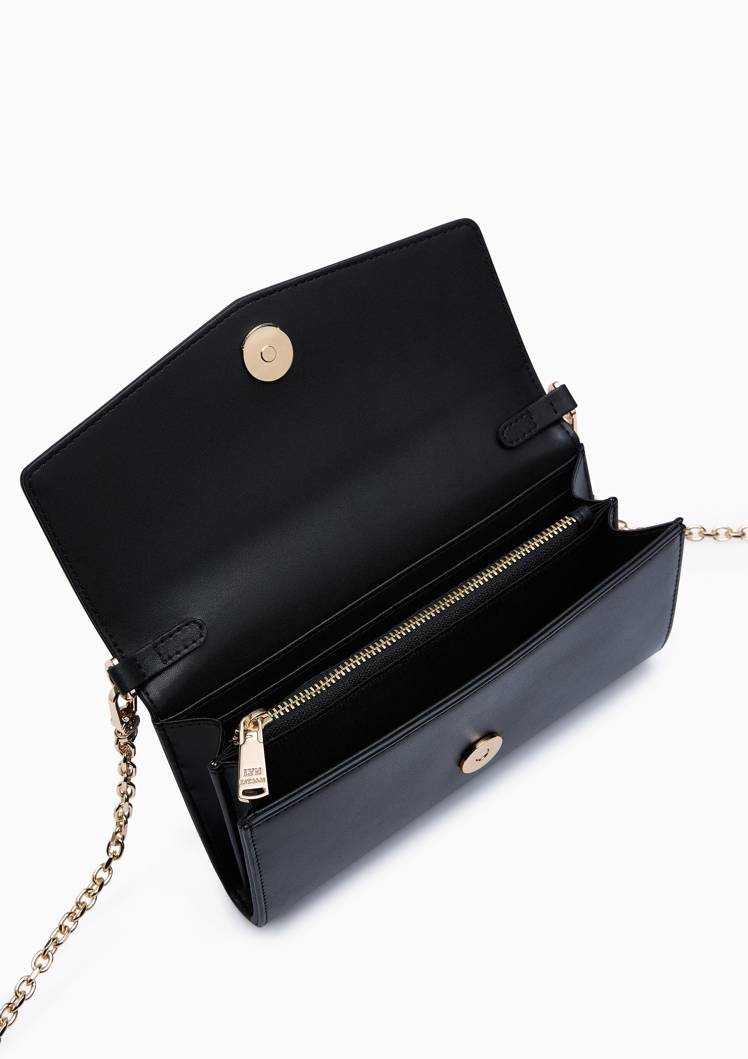 Madelynn Long Wallet On Chain - Black