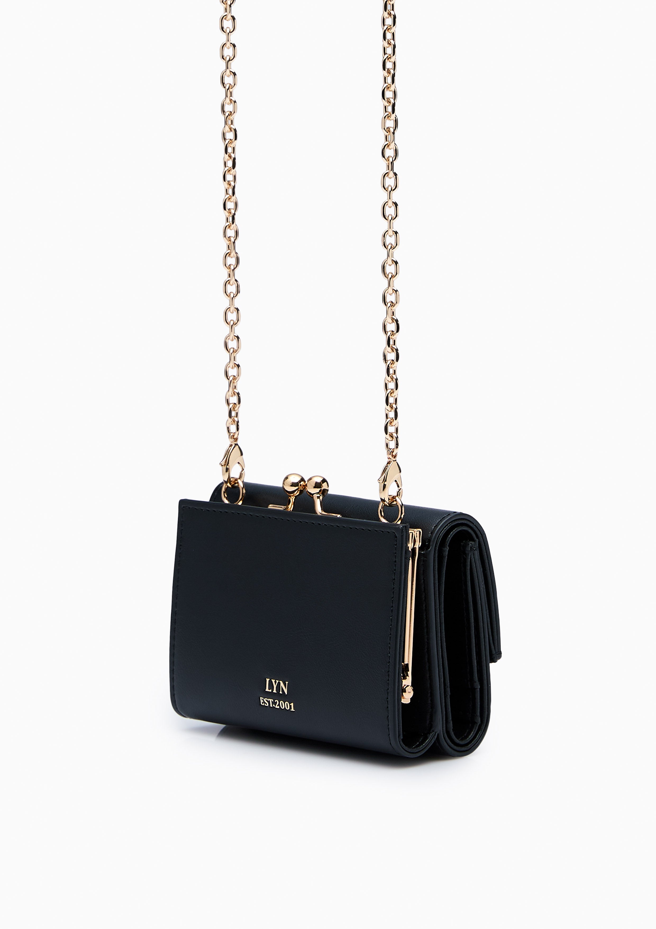 Madelynn Short Wallet On Chain - Black
