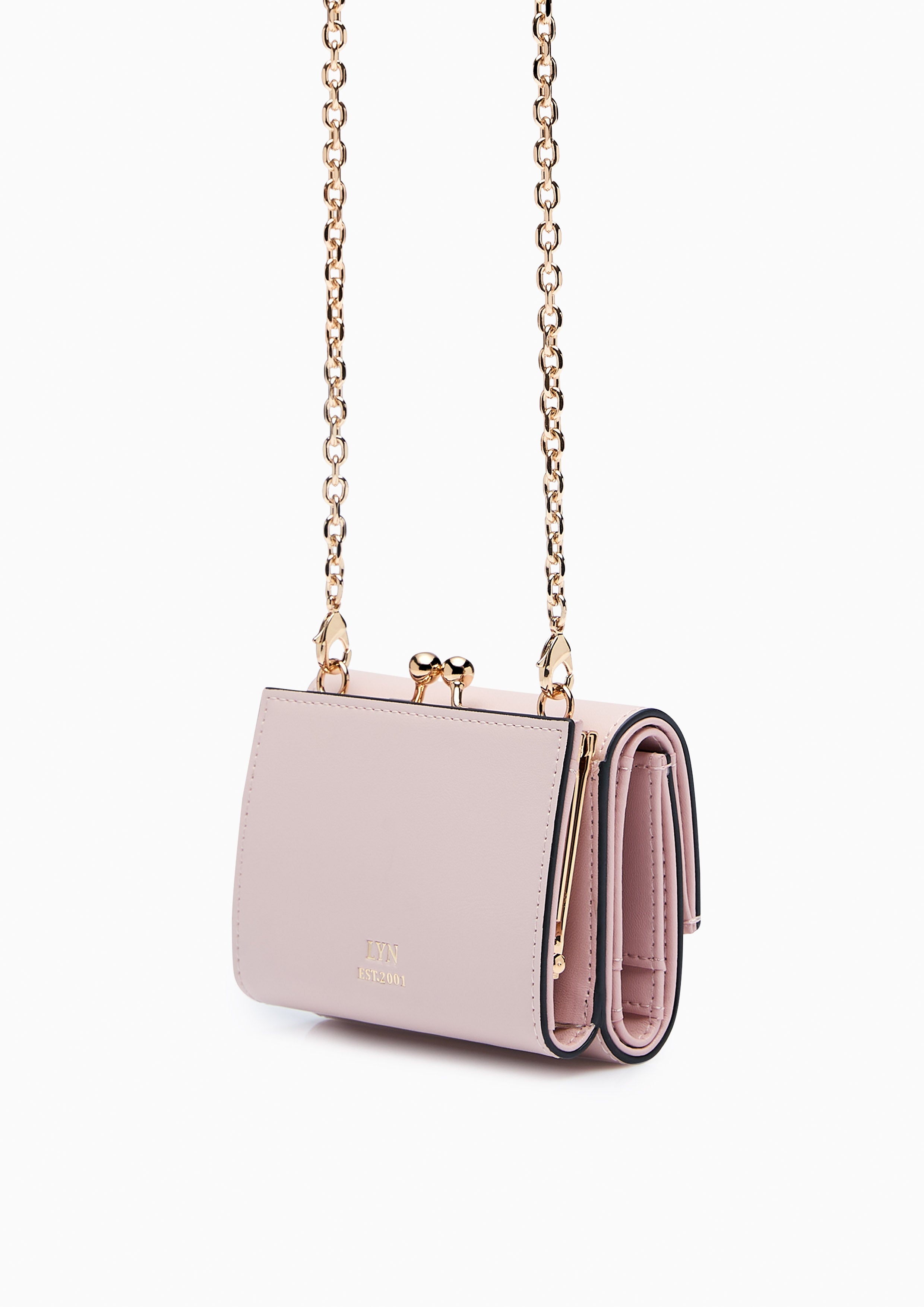 Madelynn Short Wallet On Chain - Light Pink