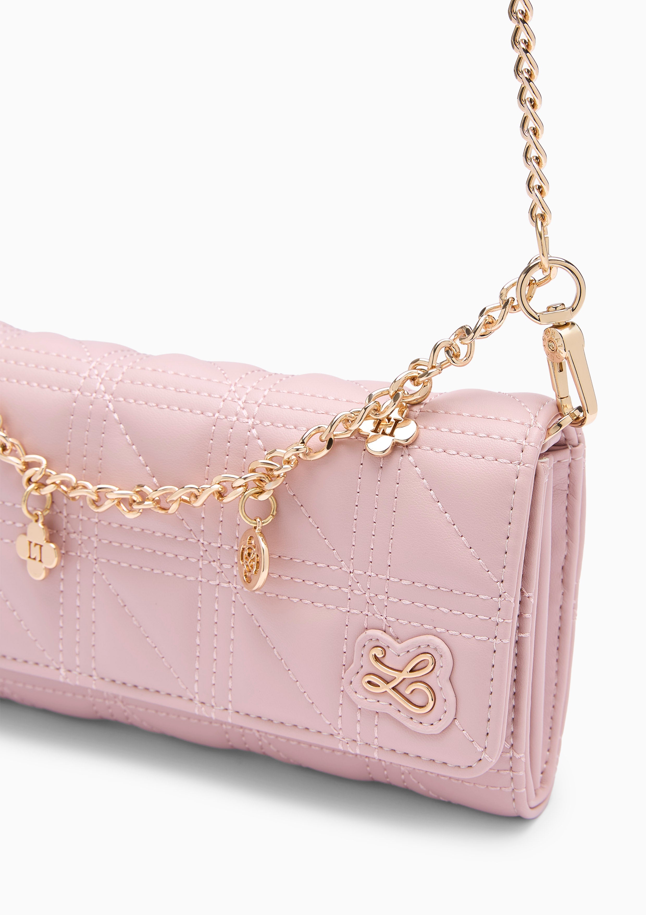 A-Ra Long Wallet On Chain - Light Pink