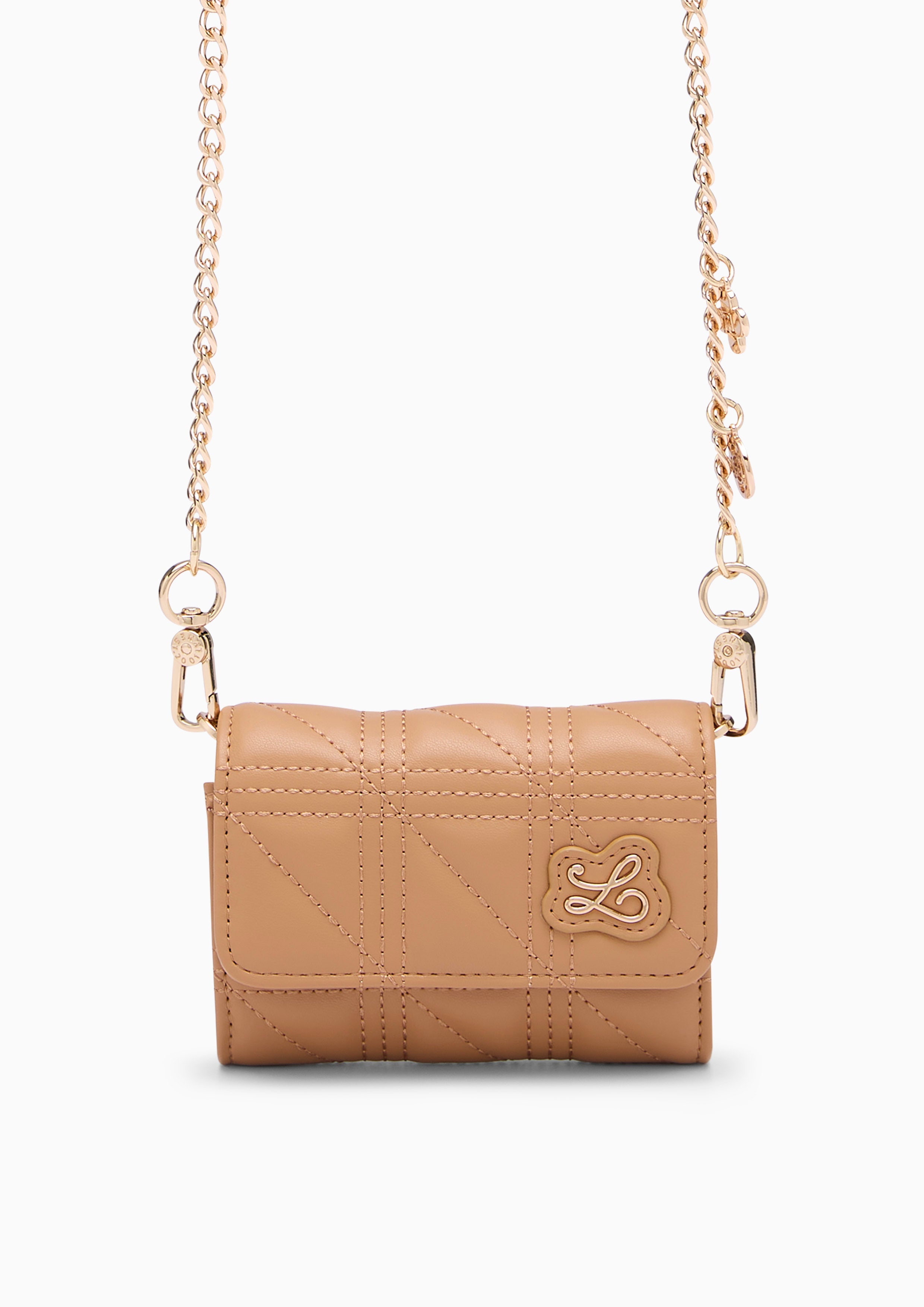 A-Ra Short Wallet On Chain - Beige