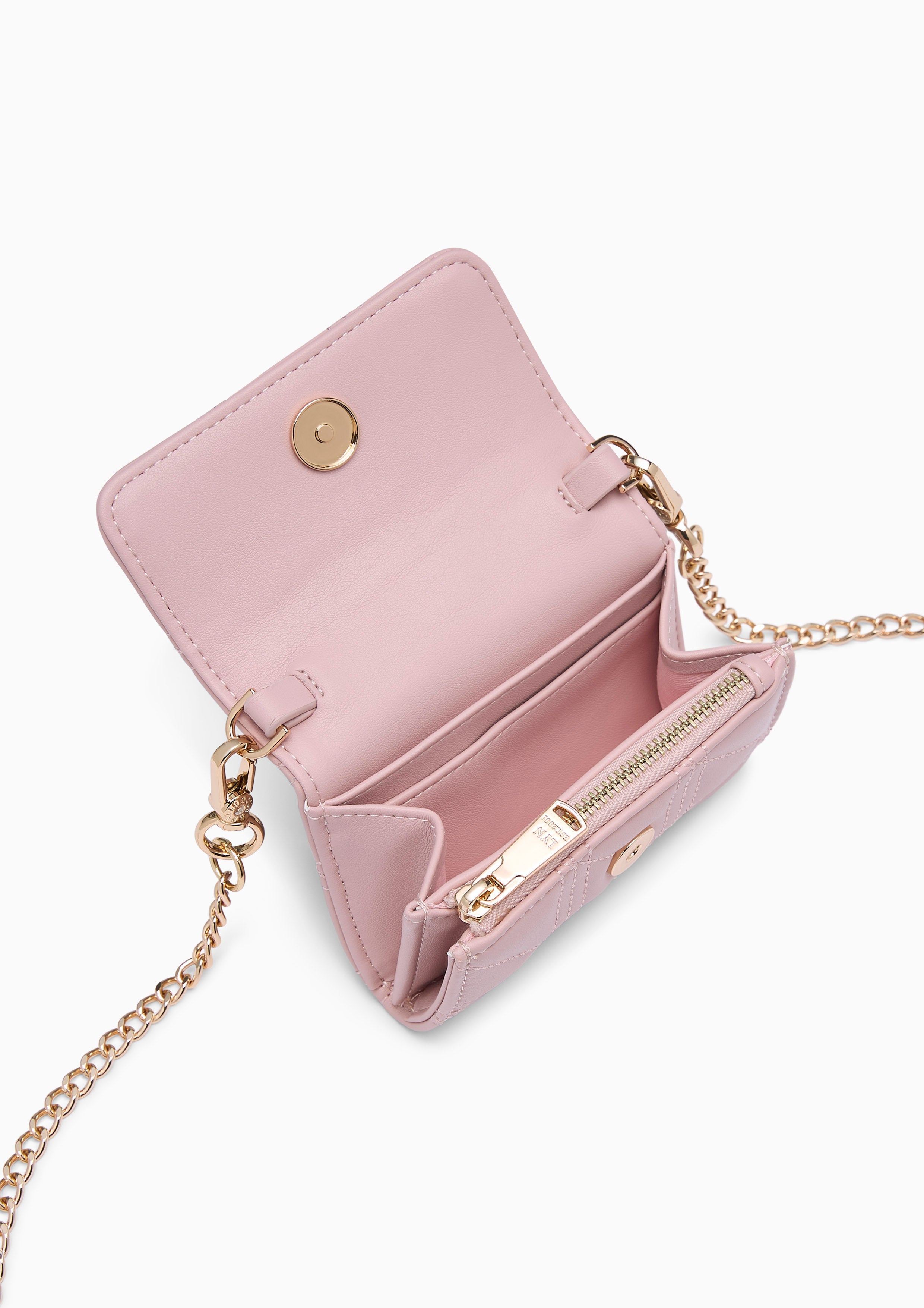 A-Ra Short Wallet On Chain - Light Pink