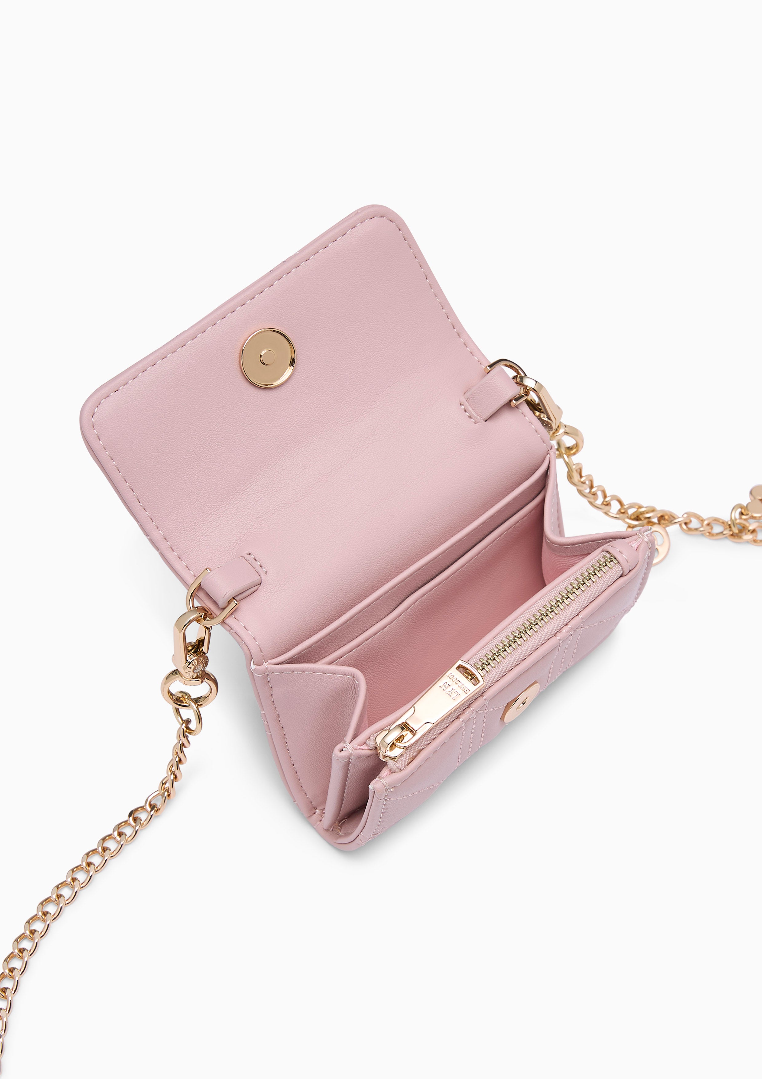 A-Ra Short Wallet On Chain - Light Pink