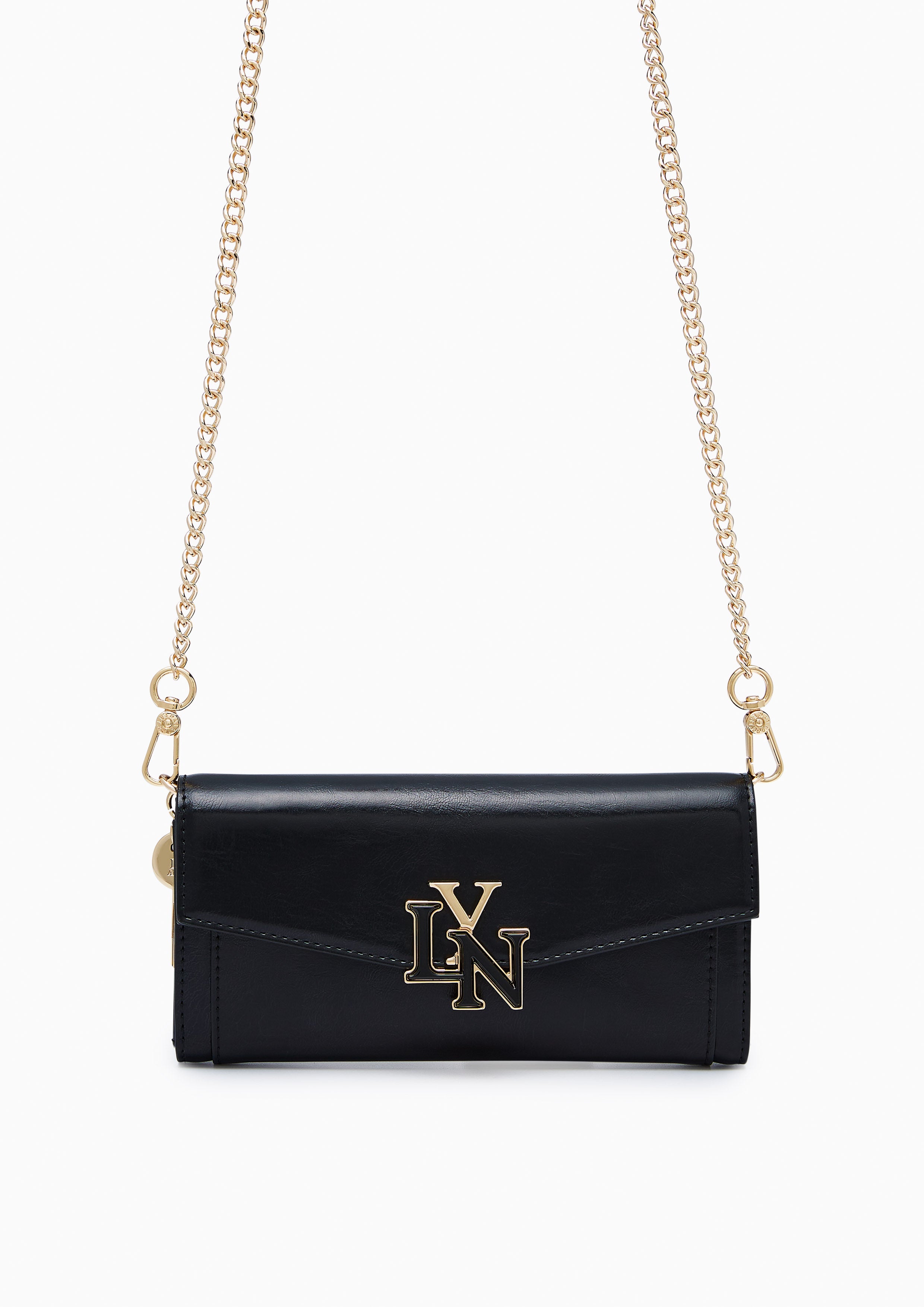 Lenae Long Wallet On Chain - Black