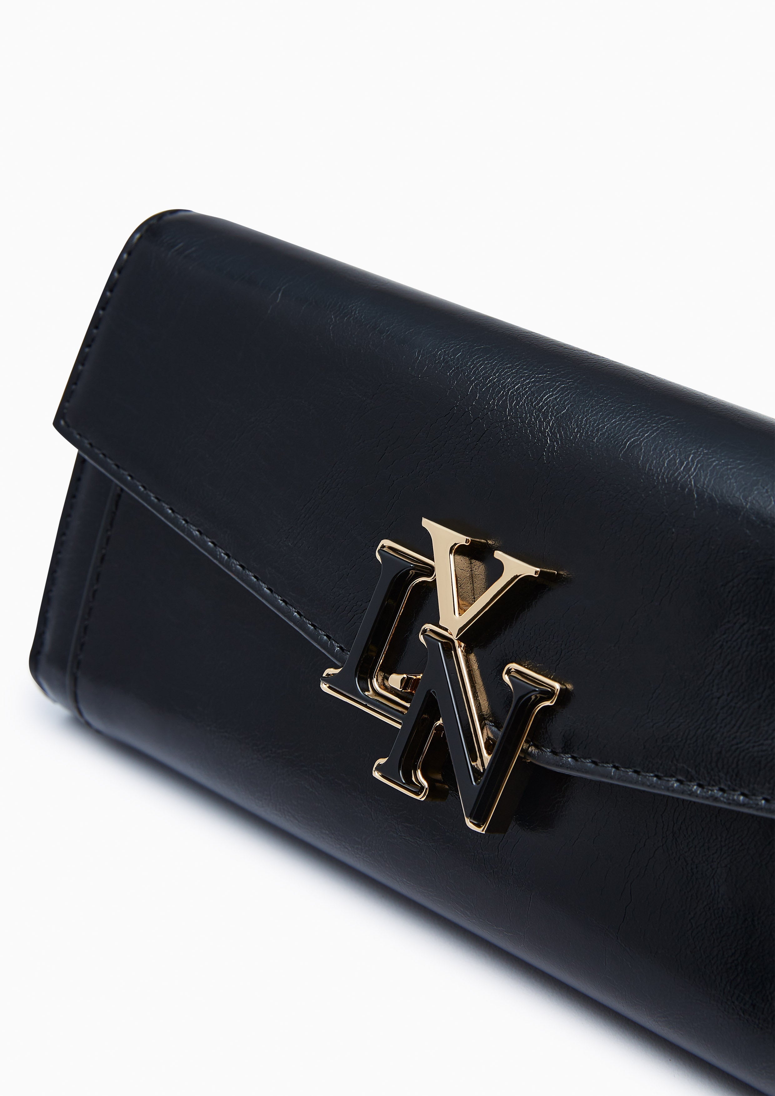 Lenae Long Wallet On Chain - Black